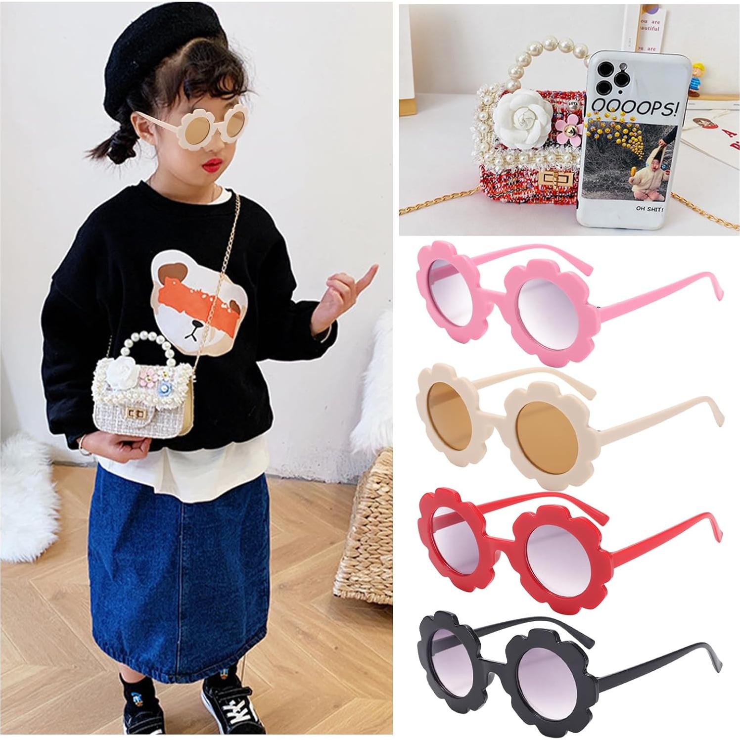 Bolso Cruzado Mini Forwe para Niñas con Flores y Perlas