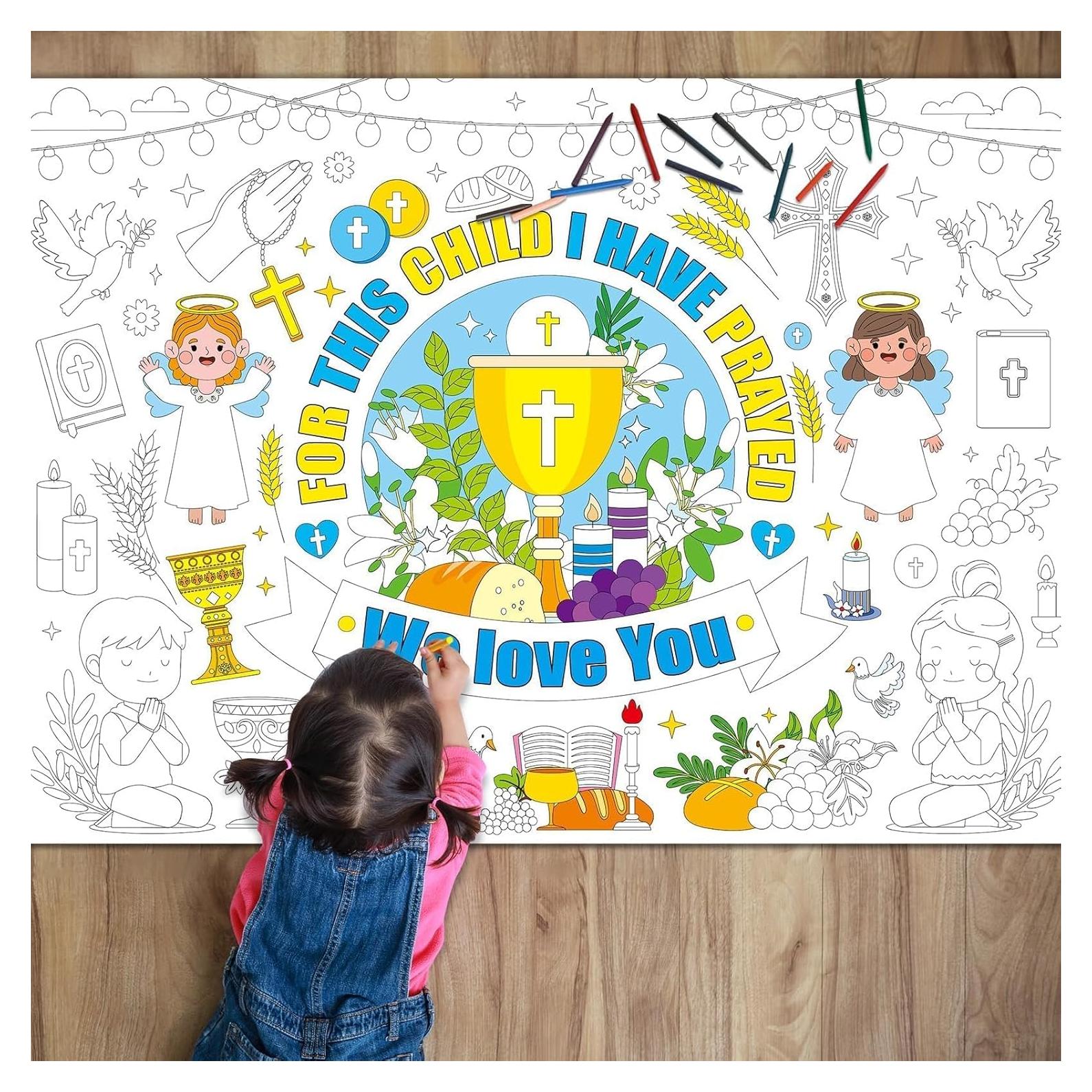 Póster de Colorear Gigante Naozinebi para Primera Comunión 110x80cm