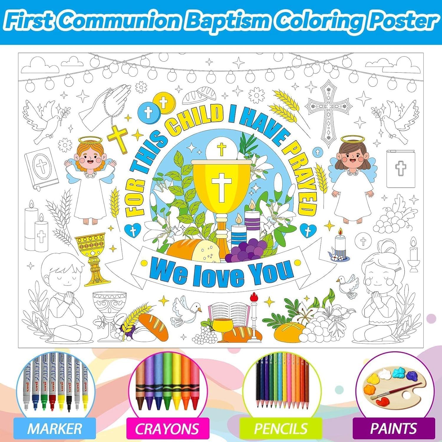 Póster de Colorear Gigante Naozinebi para Primera Comunión 110x80cm