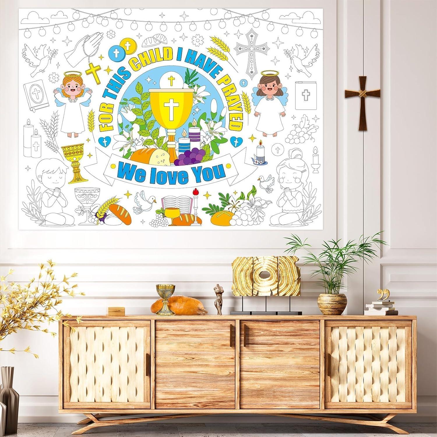 Póster de Colorear Gigante Naozinebi para Primera Comunión 110x80cm