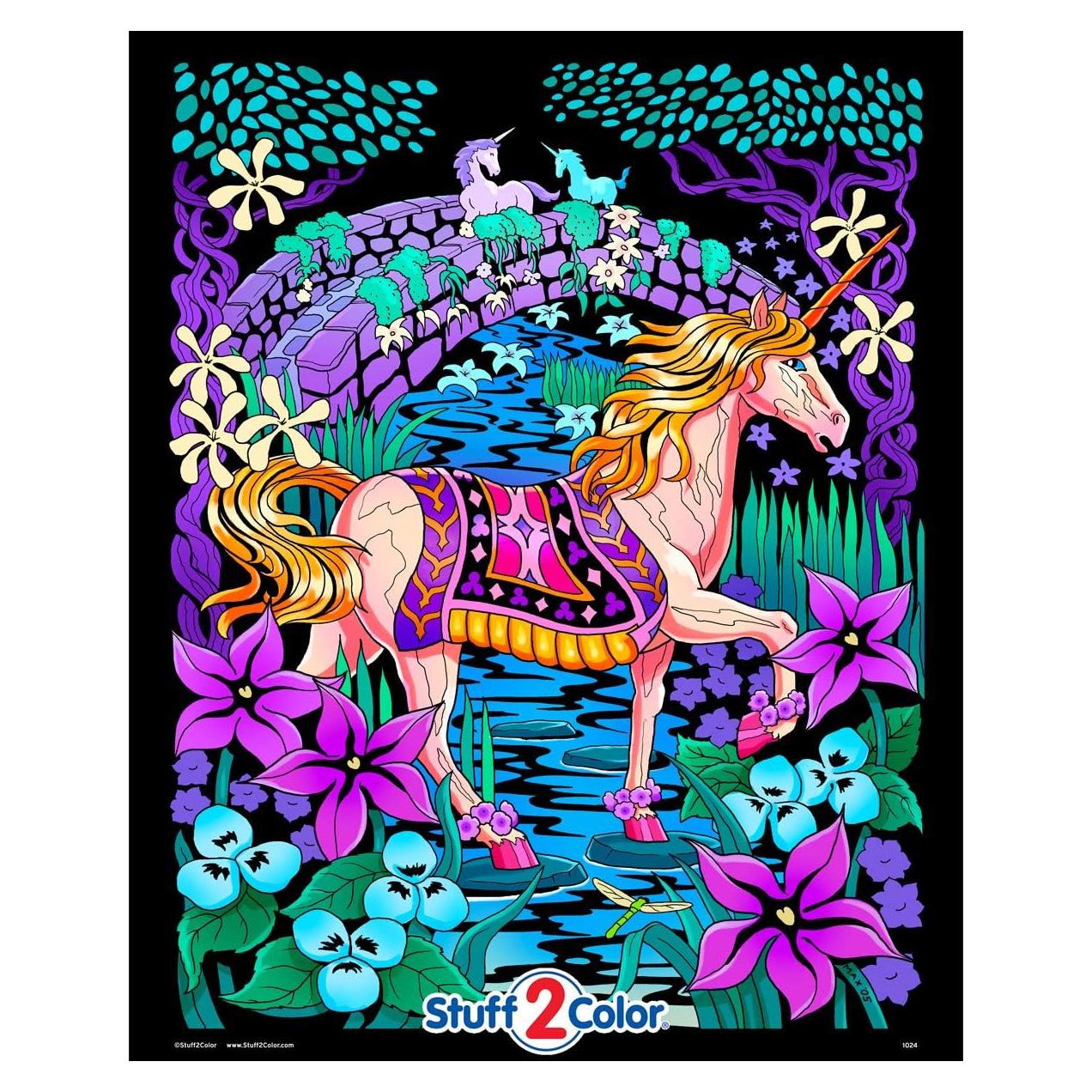 Póster para Colorear Puente Unicornio Stuff2Color 40x50 cm