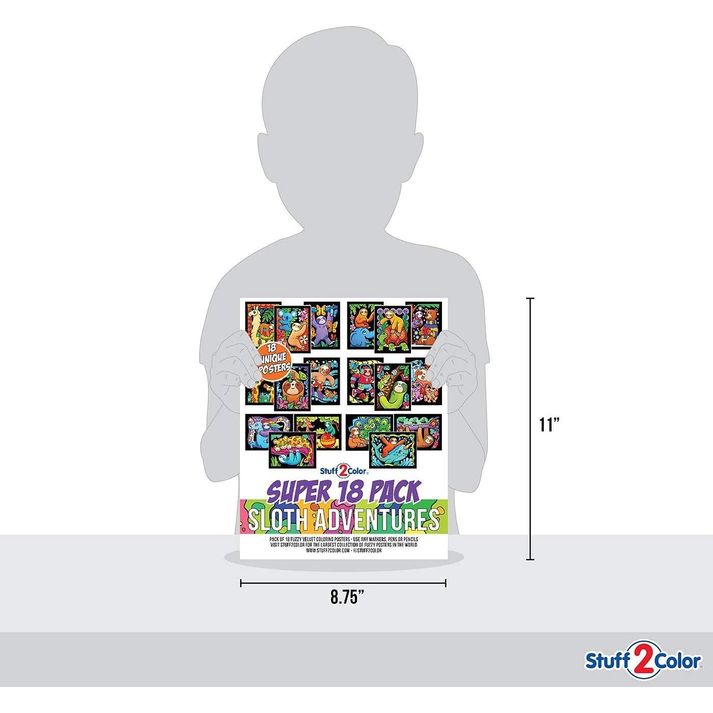 Paquete de 18 Pósters de Colorear Terciopelo Difuso Stuff2Color