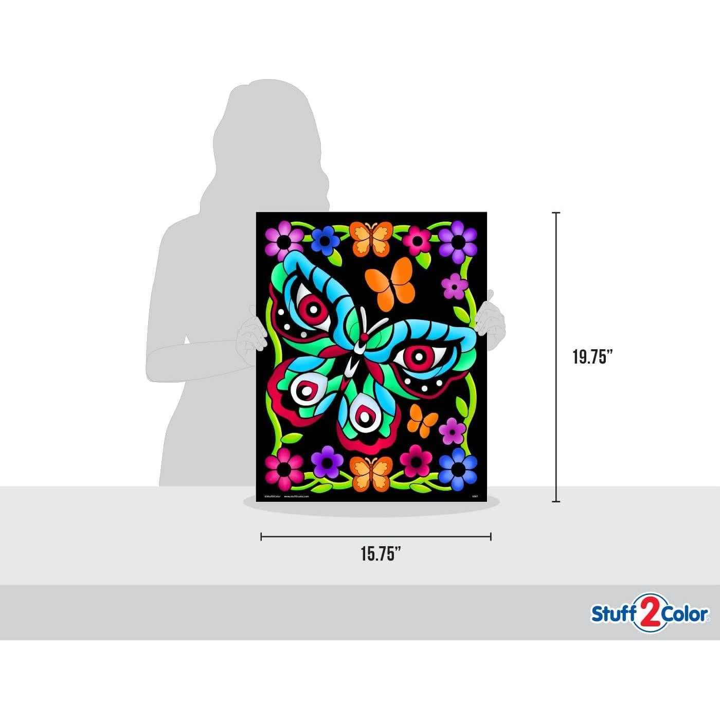 Póster para Colorear Terciopelo Difuso Mariposa Stuff2Color