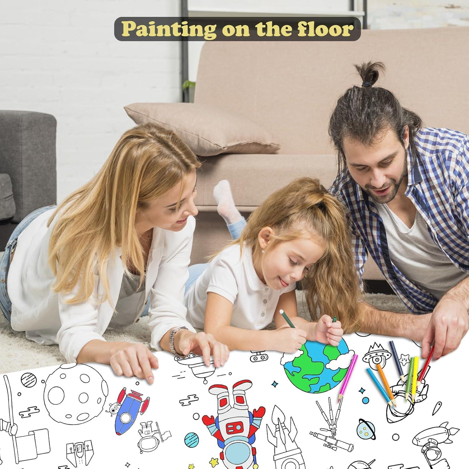 Rollo de Dibujo para Niños Raissily 12PCS 90x30cm Papel