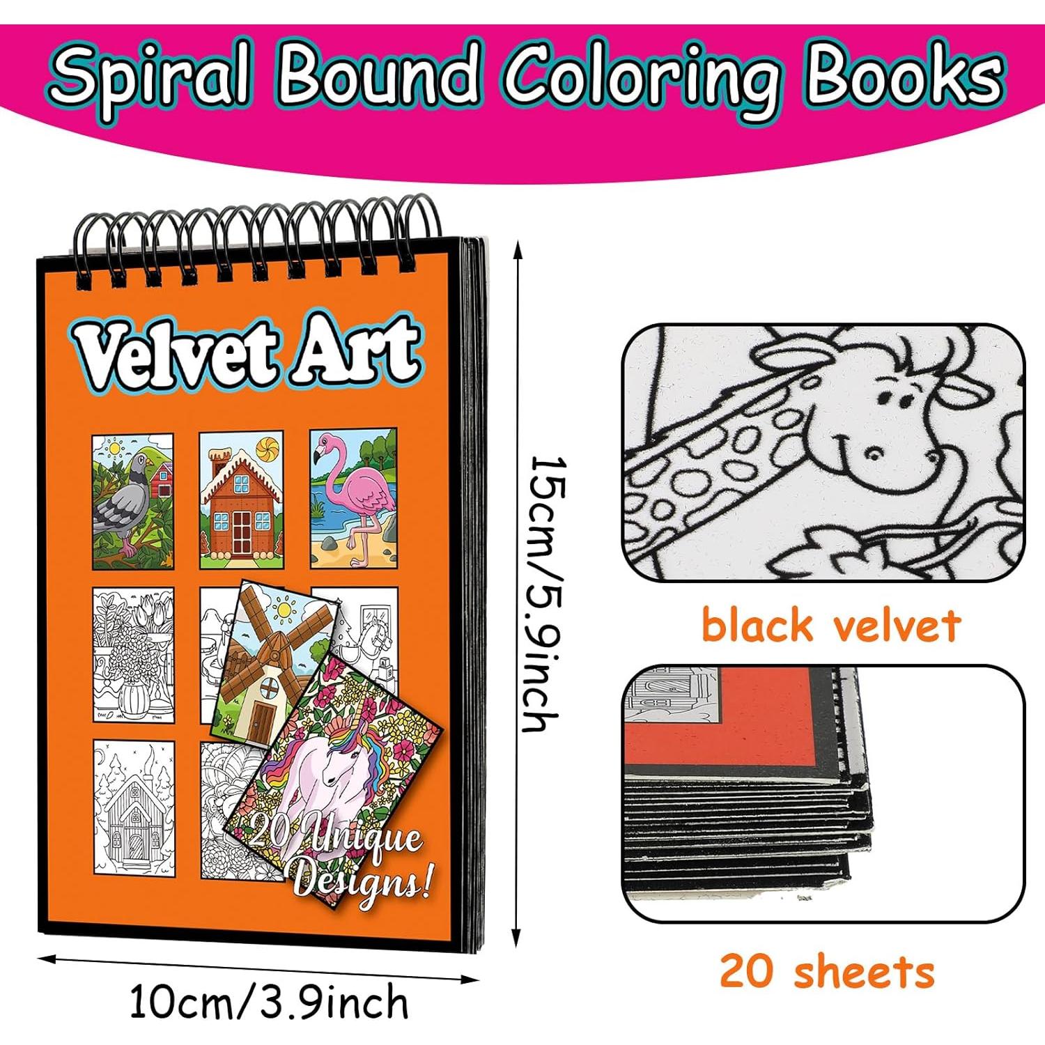 Jetec 4 Libros de Colorear de Terciopelo para Niños 10x15 cm