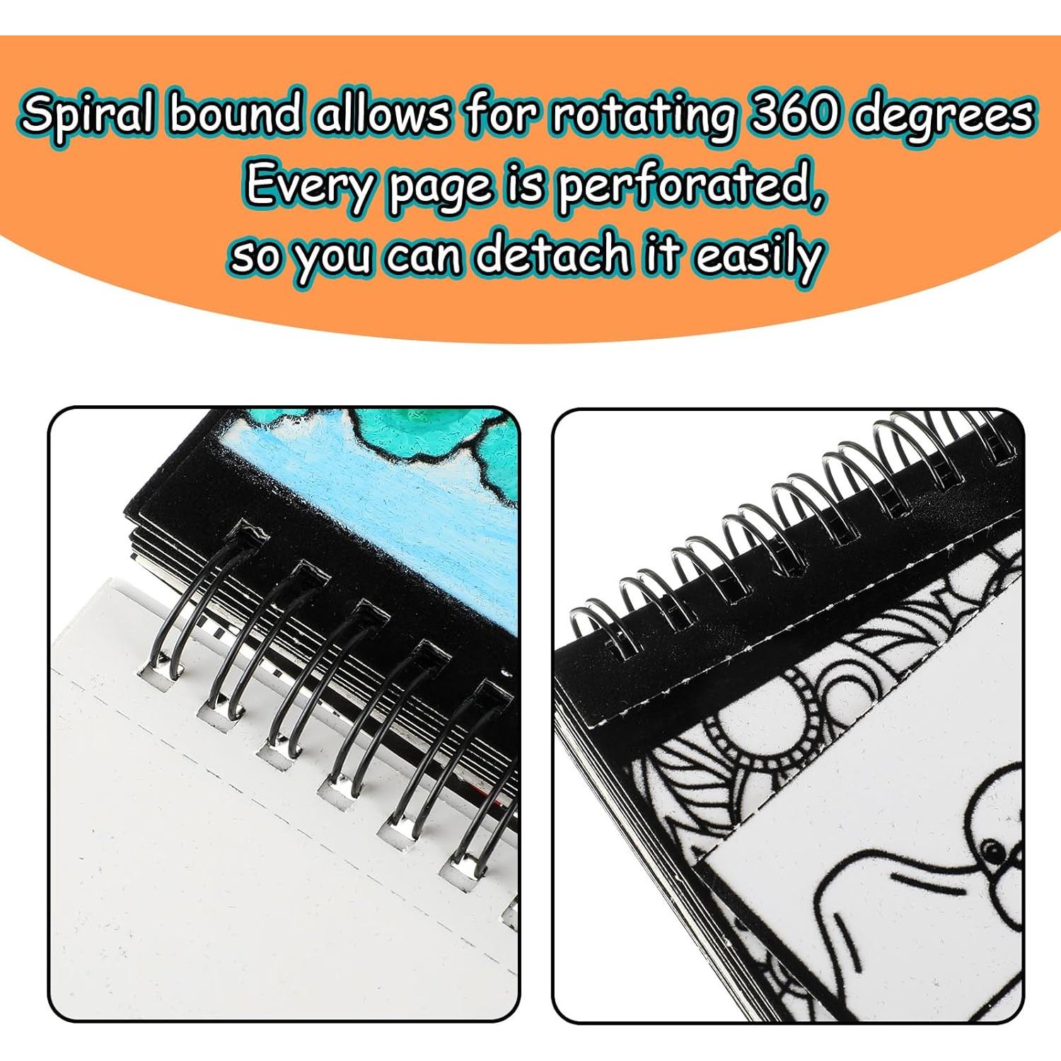 Jetec 4 Libros de Colorear de Terciopelo para Niños 10x15 cm