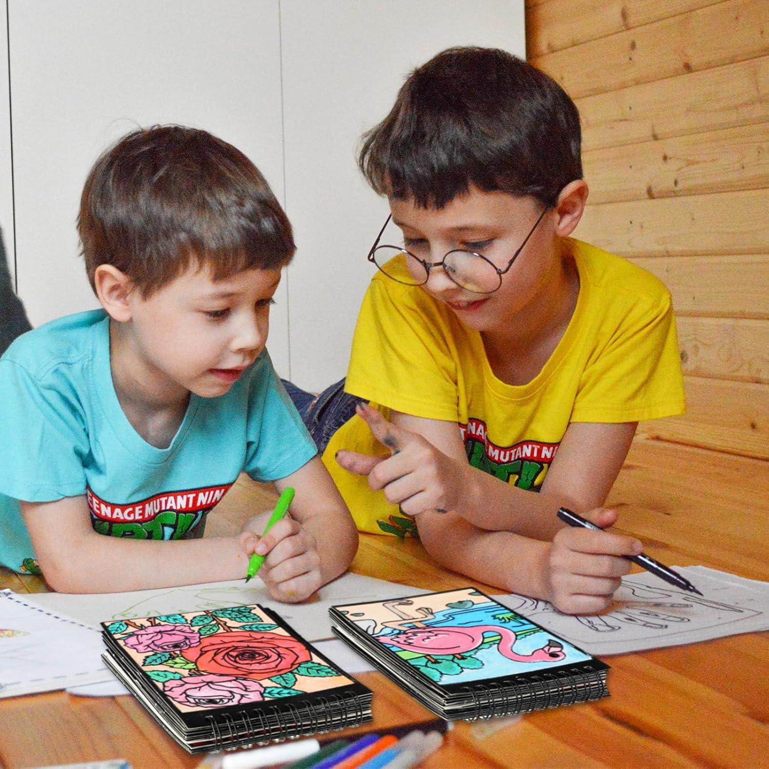 Jetec 4 Libros de Colorear de Terciopelo para Niños 10x15 cm