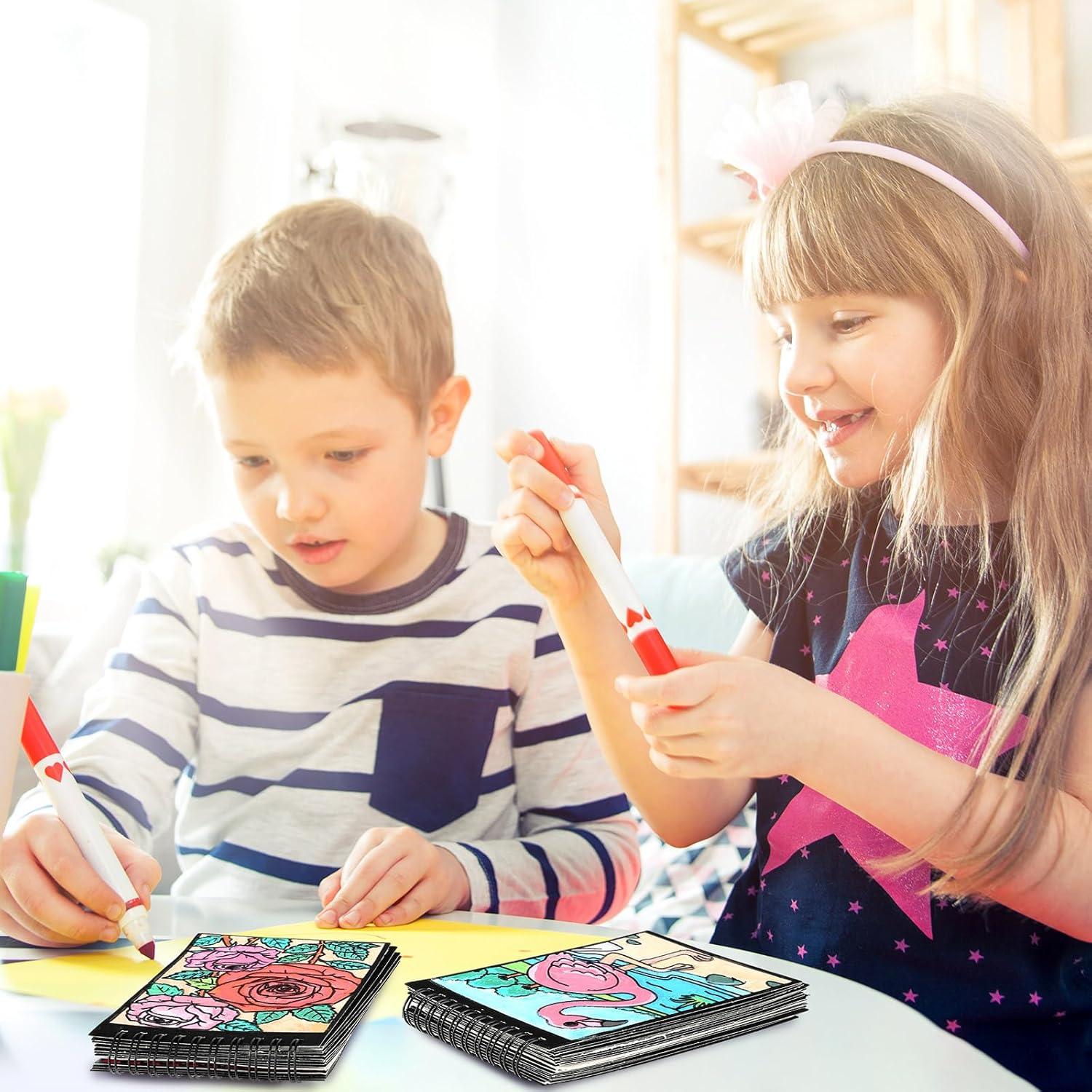 Jetec 4 Libros de Colorear de Terciopelo para Niños 10x15 cm