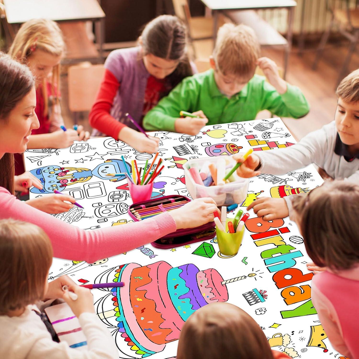 Mantel para Colorear JOFONY Feliz Cumpleaños 182.9x76.2 cm