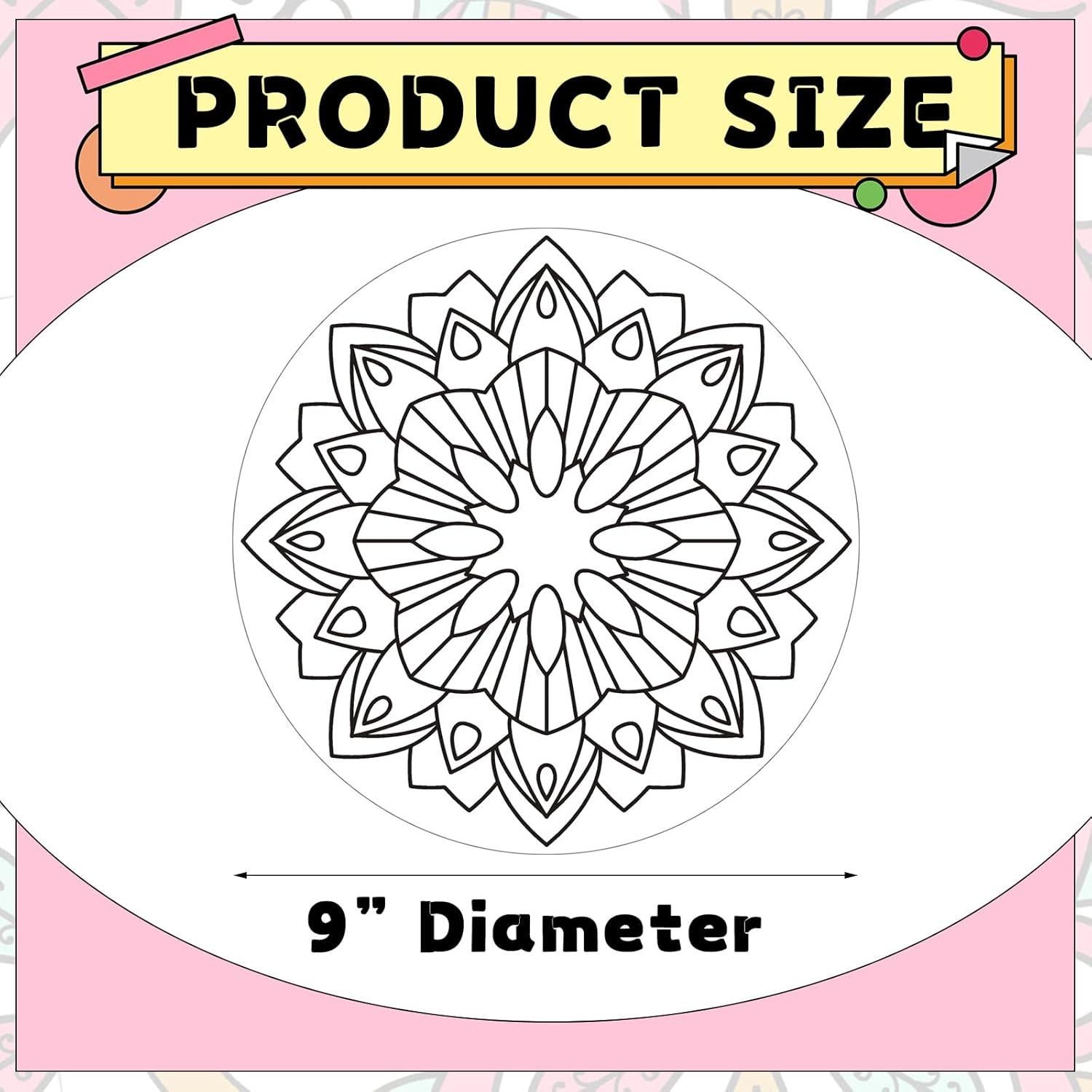 Tarjetas de Colorear Mandala Kinlop 48 Pcs 22 cm Alivio Estrés