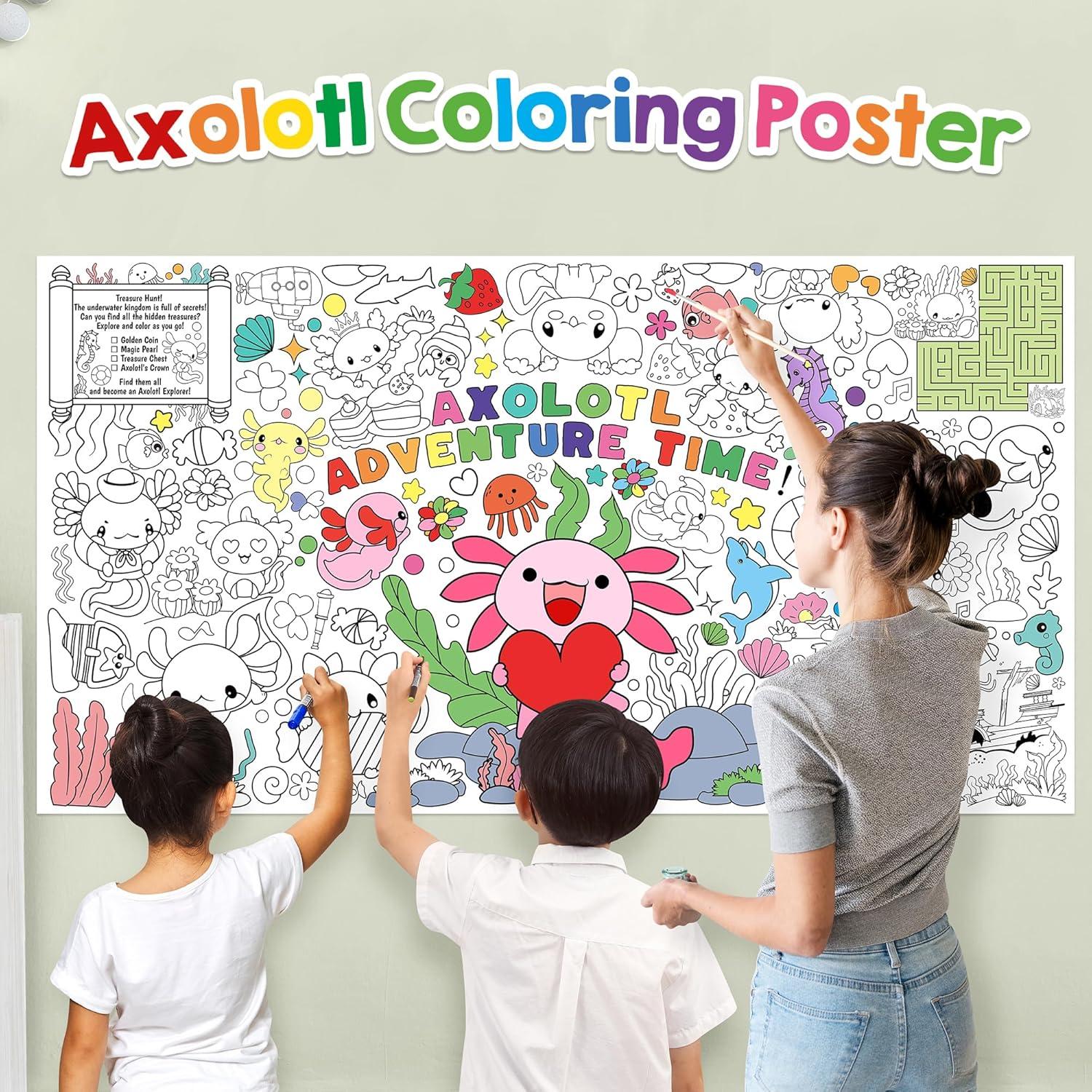 Póster para Colorear Axolote Gigante Selorin 140x75 cm