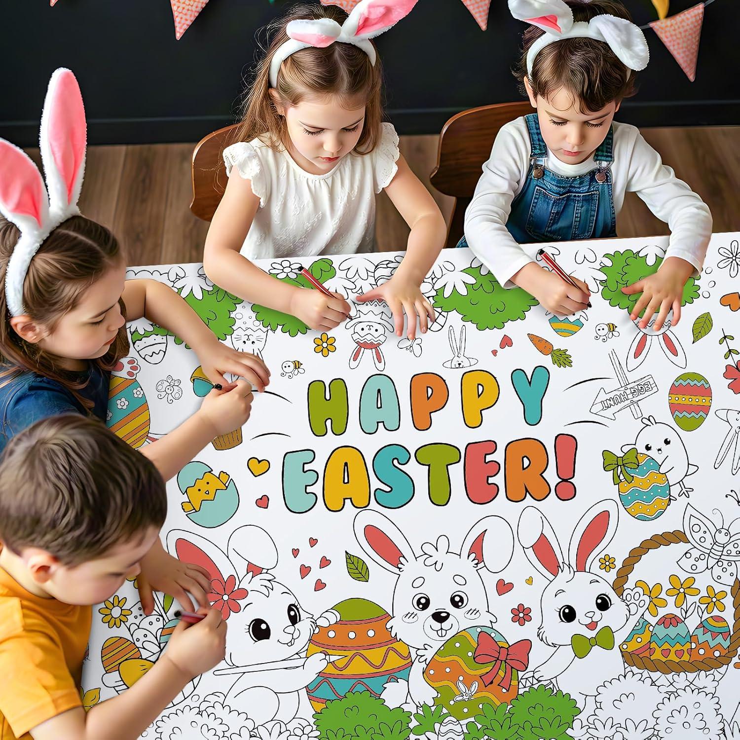 Póster de Colorear Pascua Litmitfu 183x79 cm para Niños