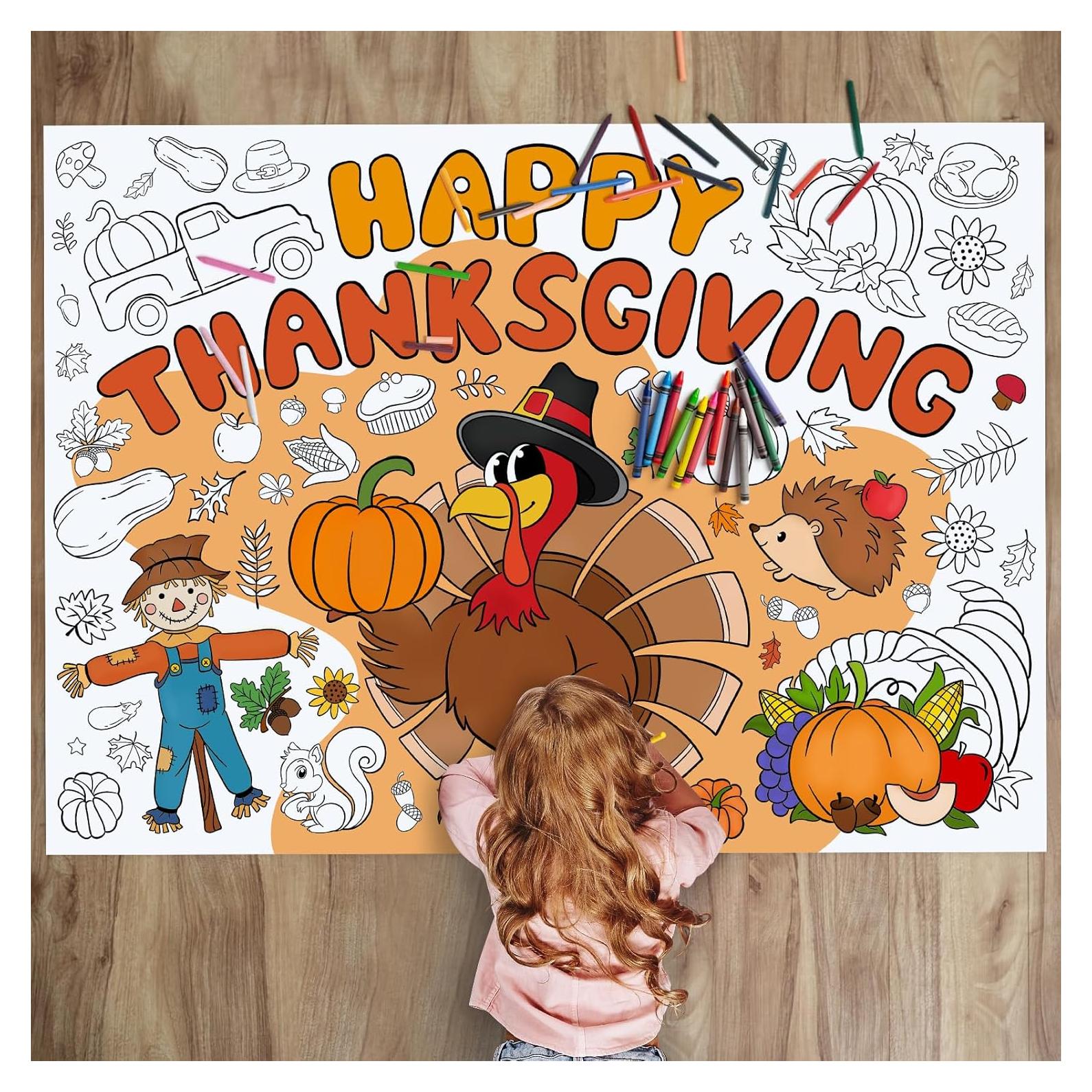 Póster para Colorear Acción de Gracias Sophena 110x80 cm