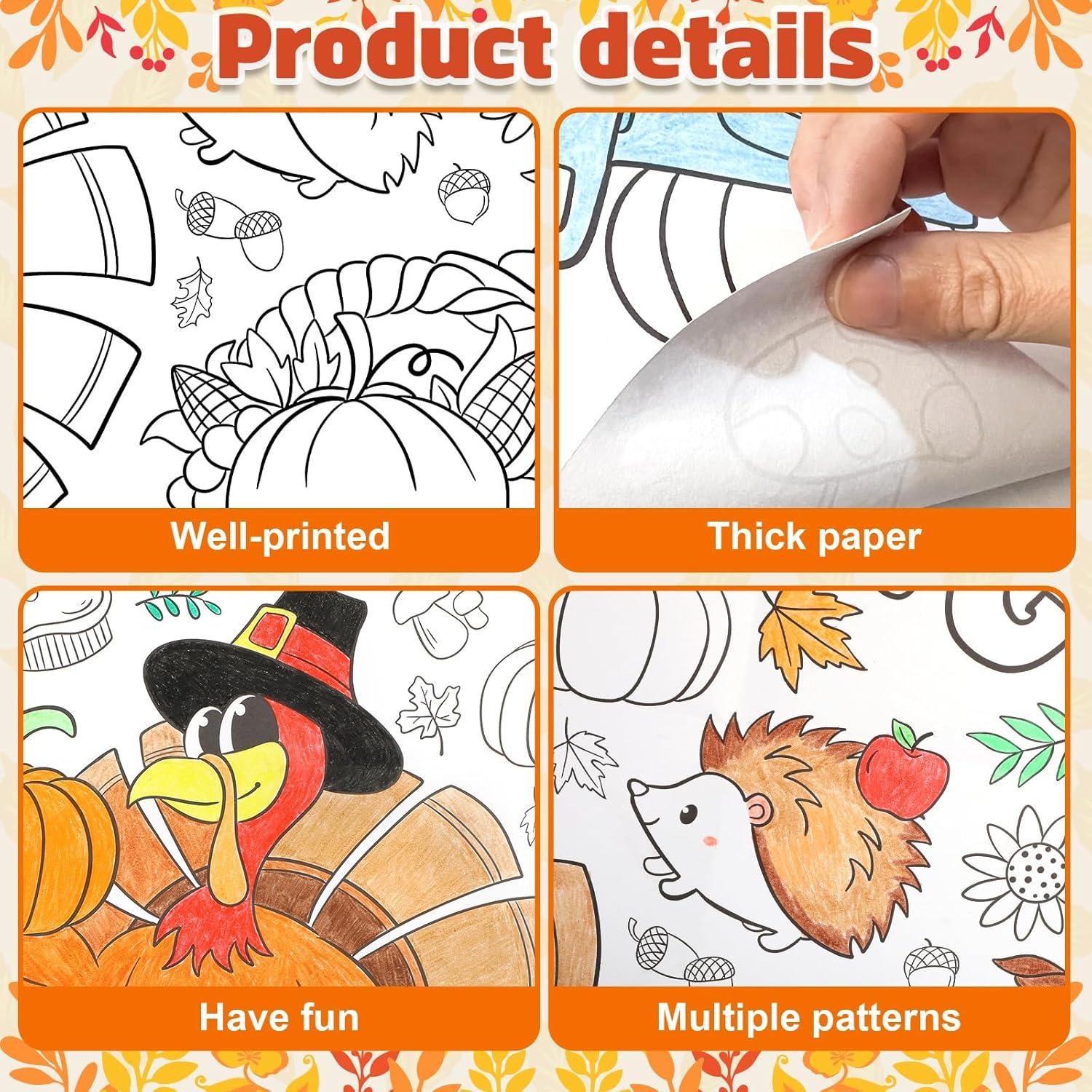 Póster para Colorear Acción de Gracias Sophena 110x80 cm