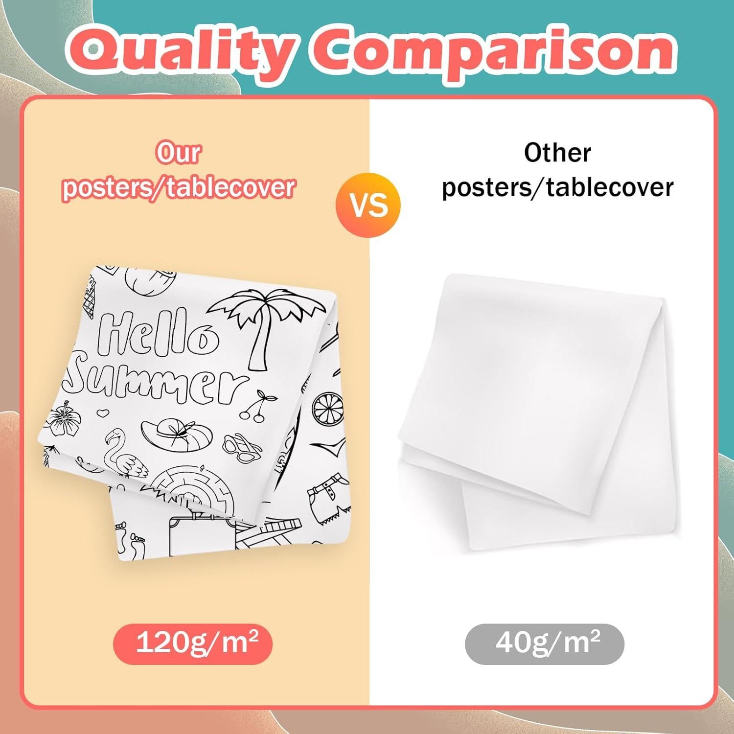 Mantel para Colorear Hello Summer PartyGarden 137x274 cm