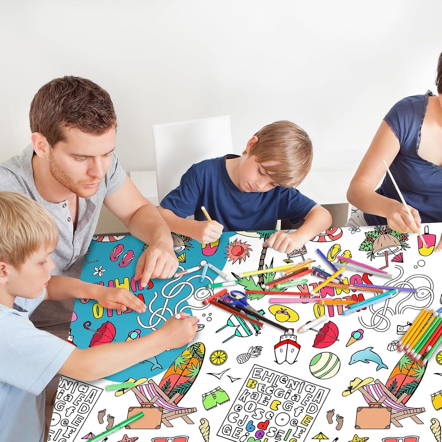 Mantel para Colorear Hello Summer PartyGarden 137x274 cm