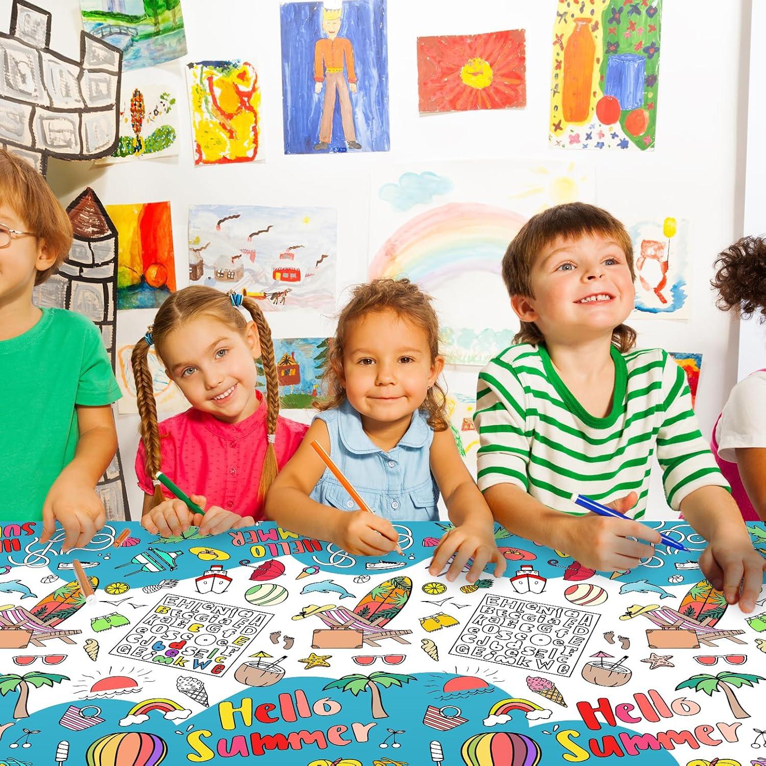 Mantel para Colorear Hello Summer PartyGarden 137x274 cm