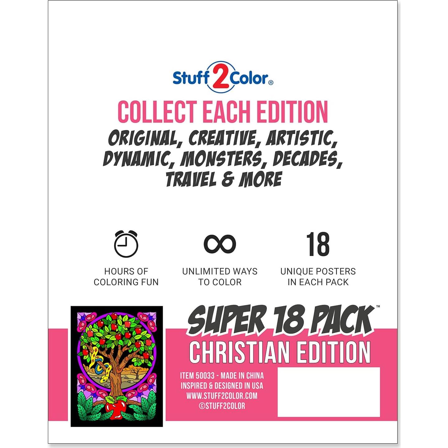 Pack de 18 Pósters para Colorear Terciopelo Stuff2Color