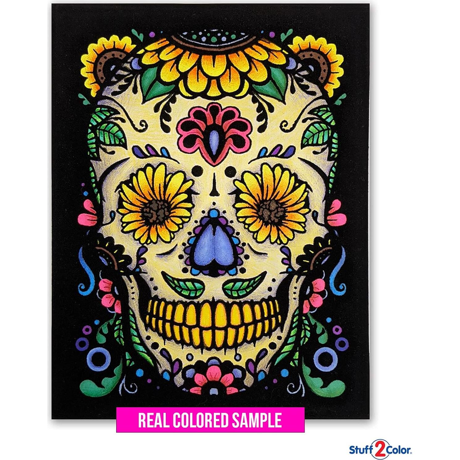 Pósteres de Colorear de Calaveras de Azúcar Stuff2Color - 6 Unidades