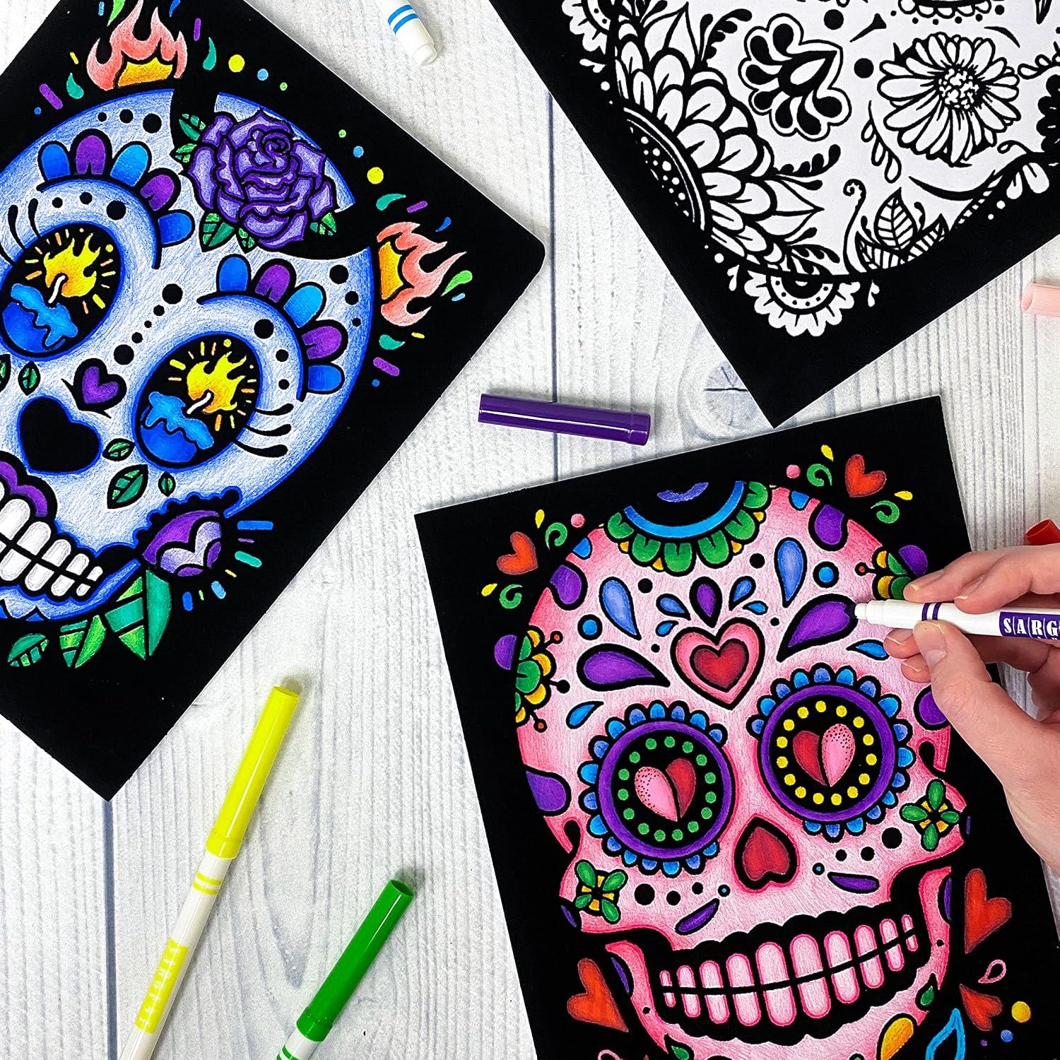 Pósteres de Colorear de Calaveras de Azúcar Stuff2Color - 6 Unidades