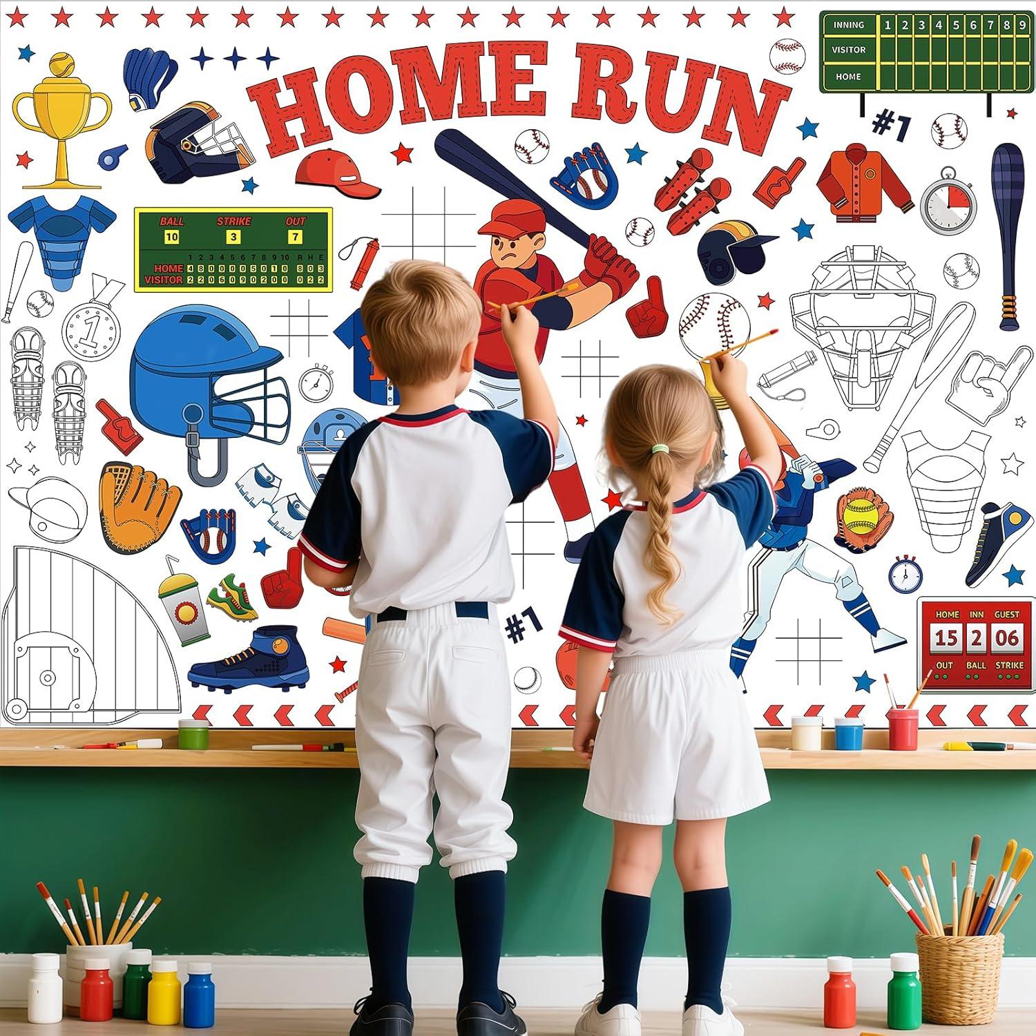 Póster para Colorear Gigante de Béisbol Papmiunm 77x110 cm