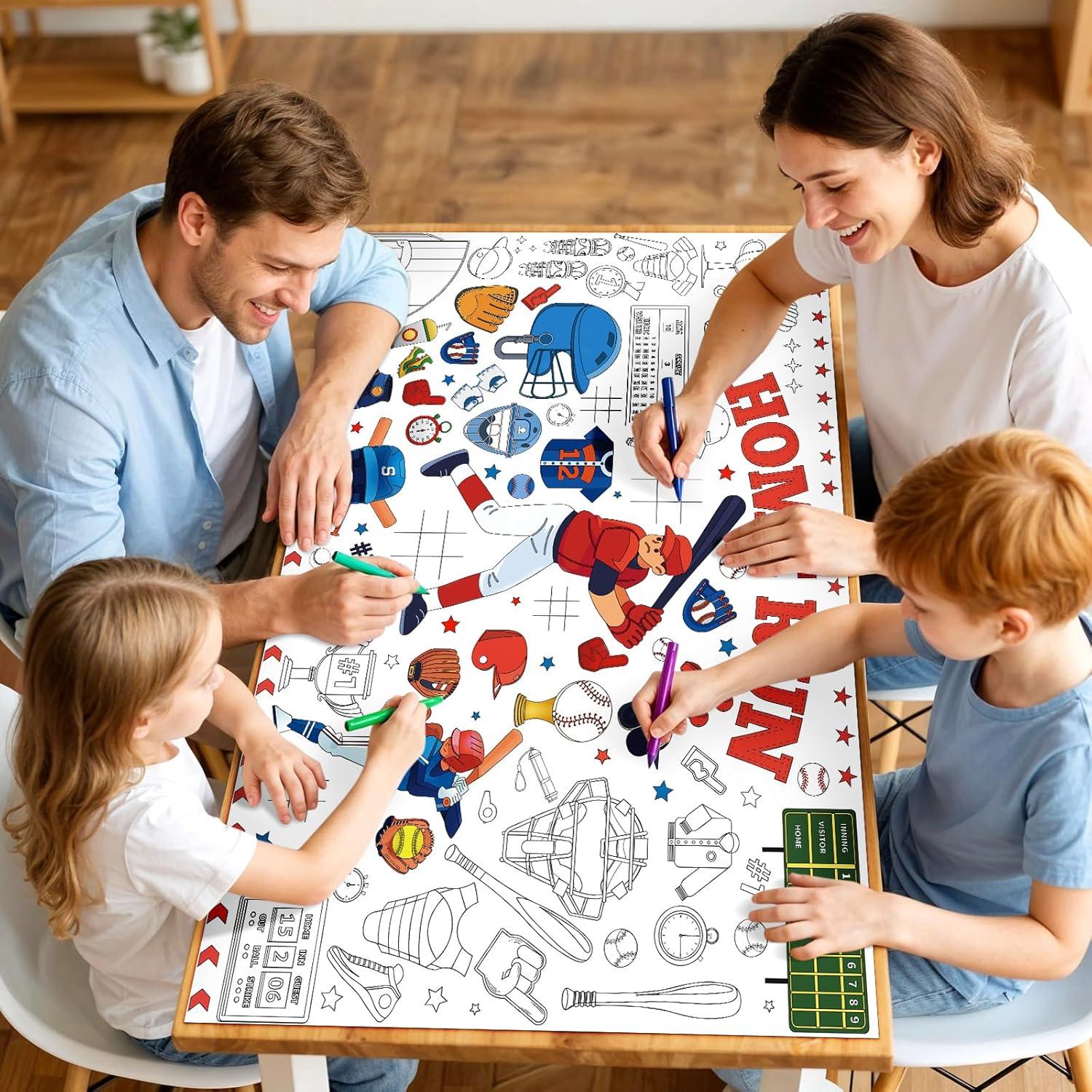 Póster para Colorear Gigante de Béisbol Papmiunm 77x110 cm