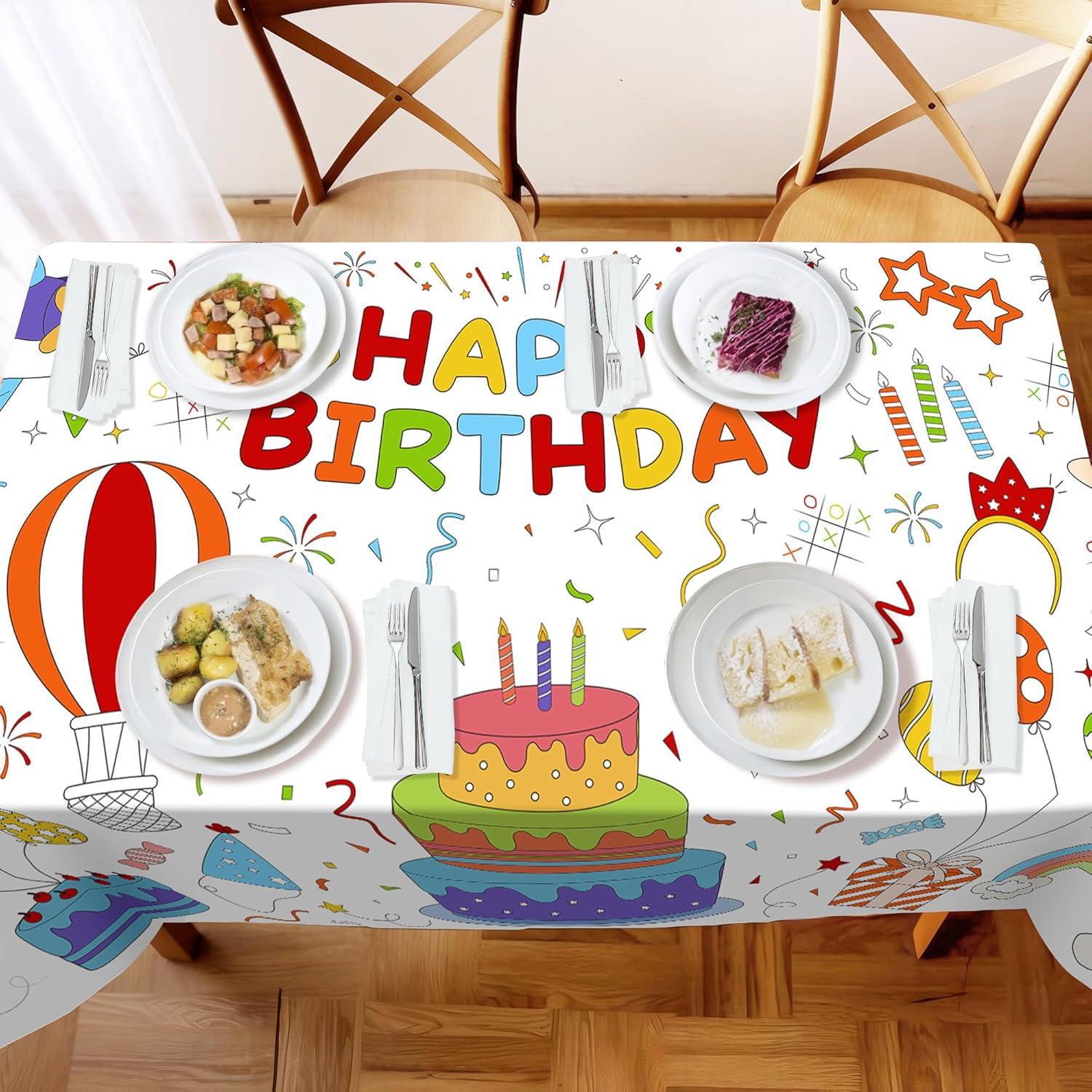 Mantel de Cumpleaños para Colorear Childom 183x76 cm Desechable