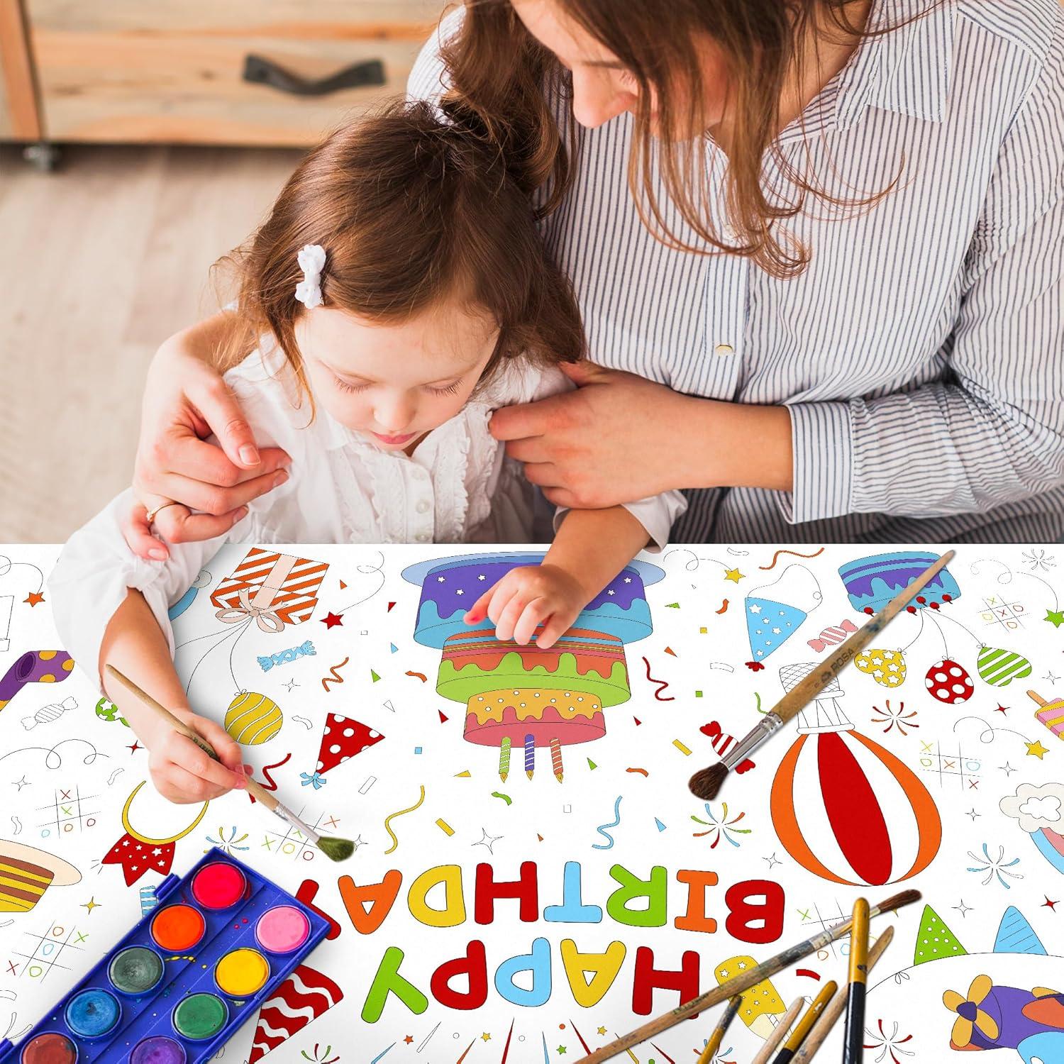 Mantel de Cumpleaños para Colorear Childom 183x76 cm Desechable