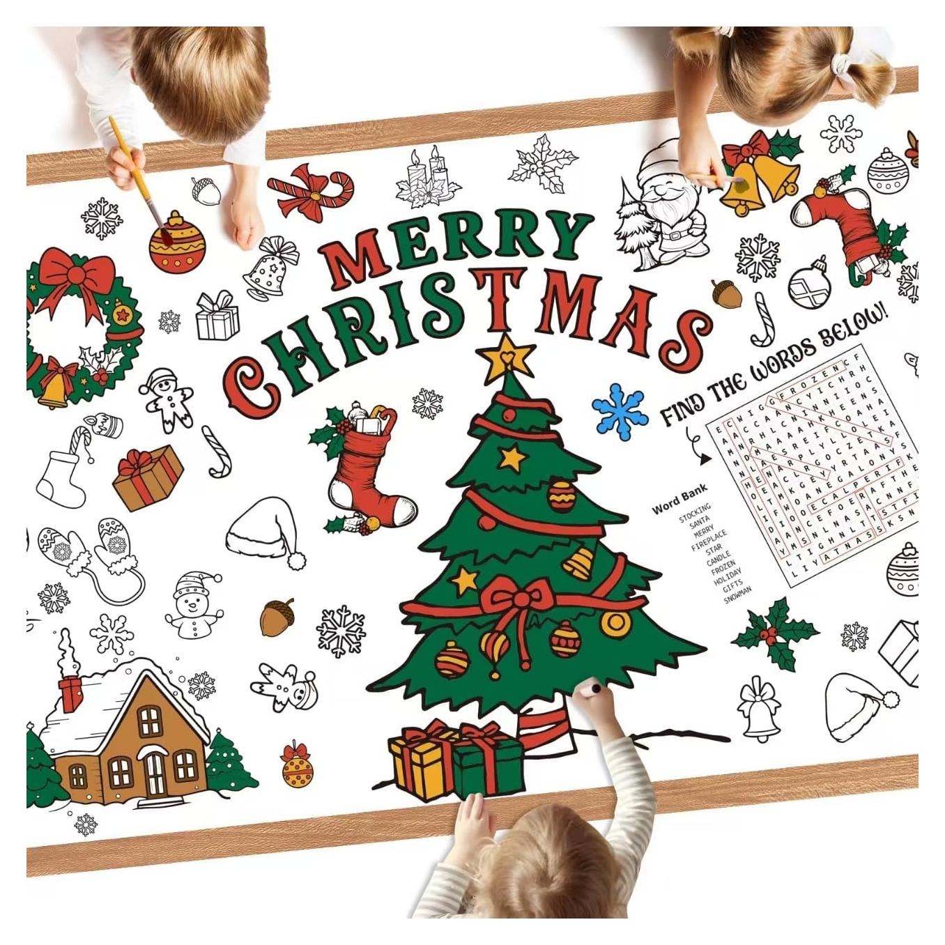 Mantel para Colorear Navidad PERFQU 76x182 cm Actividades