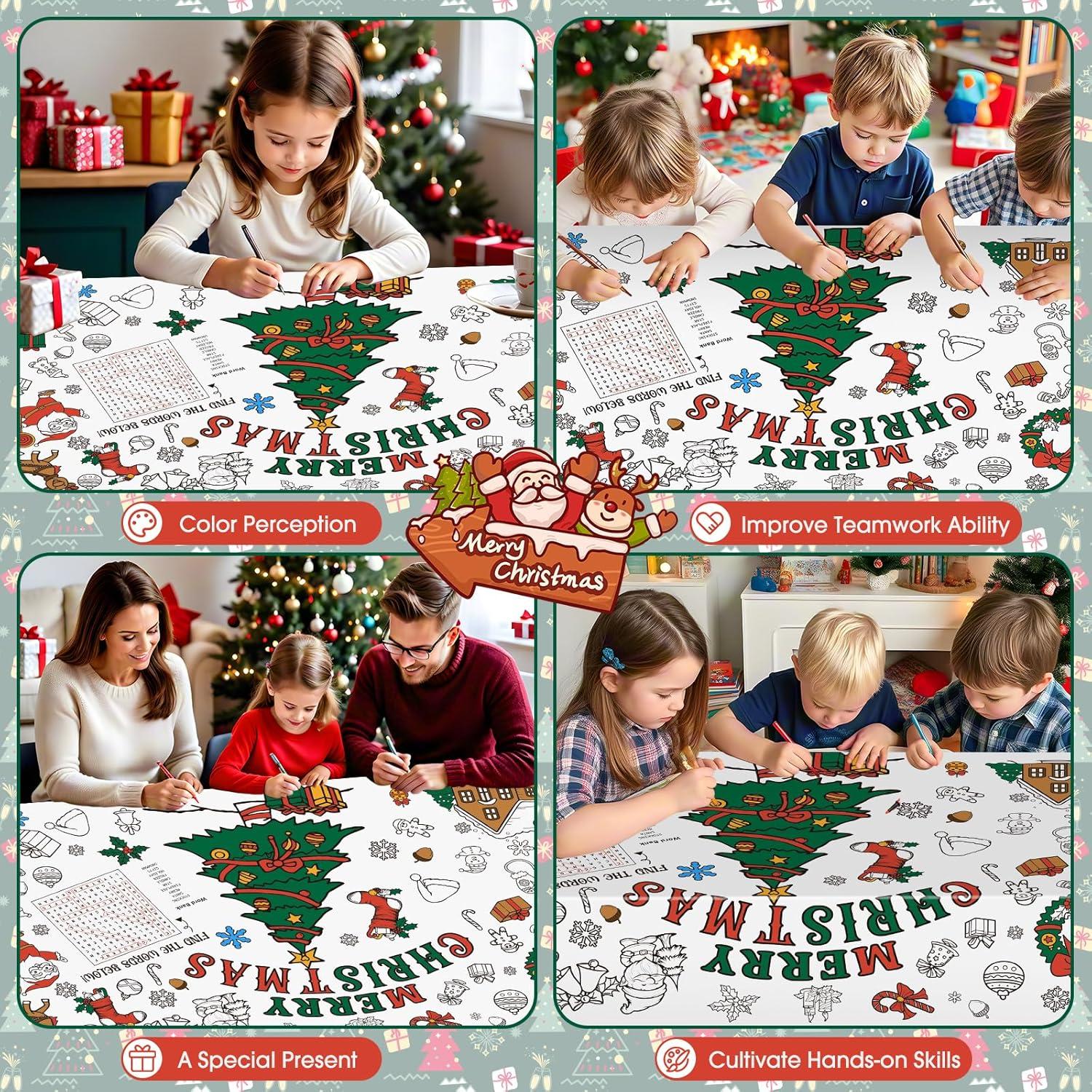 Mantel para Colorear Navidad PERFQU 76x182 cm Actividades