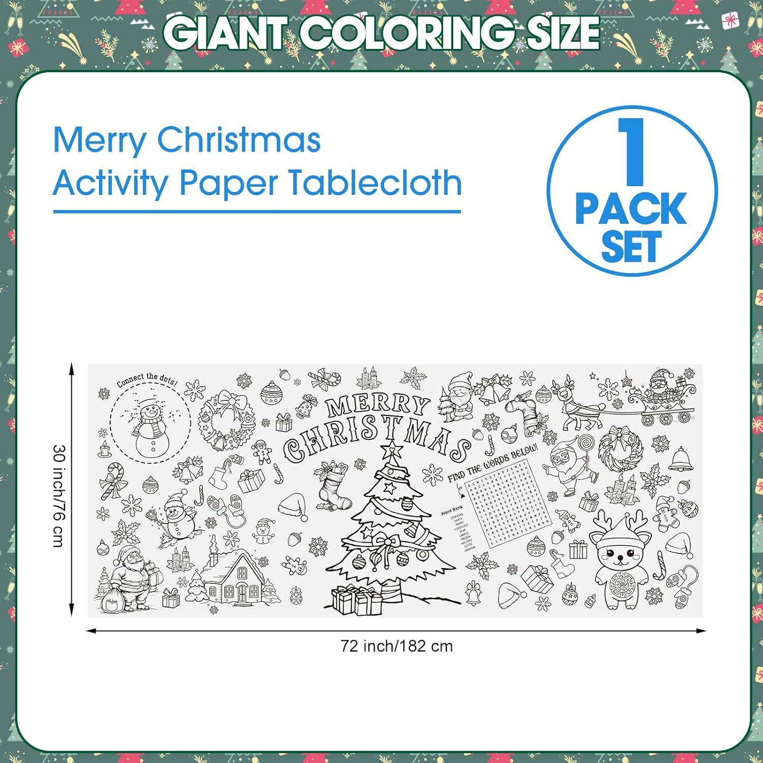 Mantel para Colorear Navidad PERFQU 76x182 cm Actividades