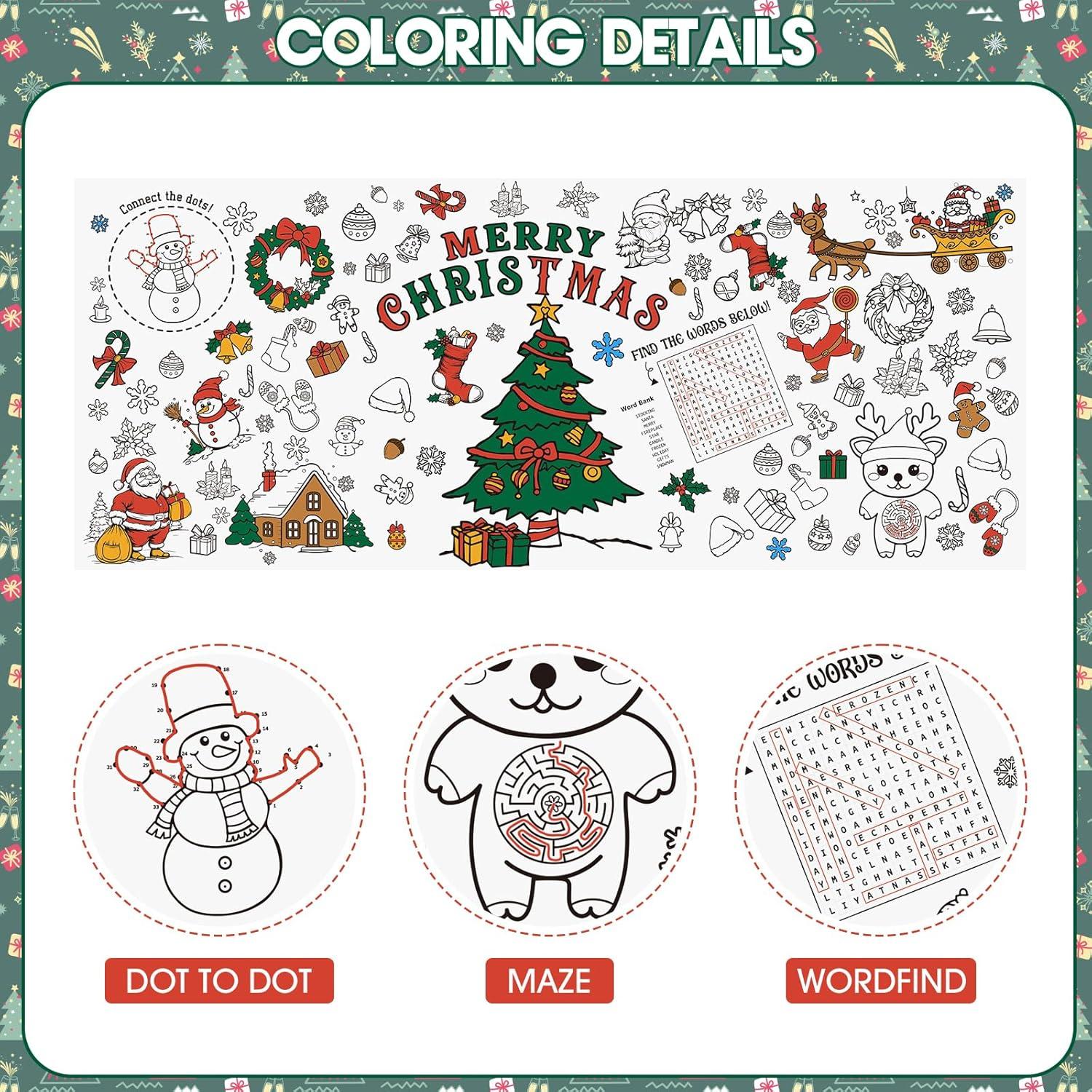 Mantel para Colorear Navidad PERFQU 76x182 cm Actividades