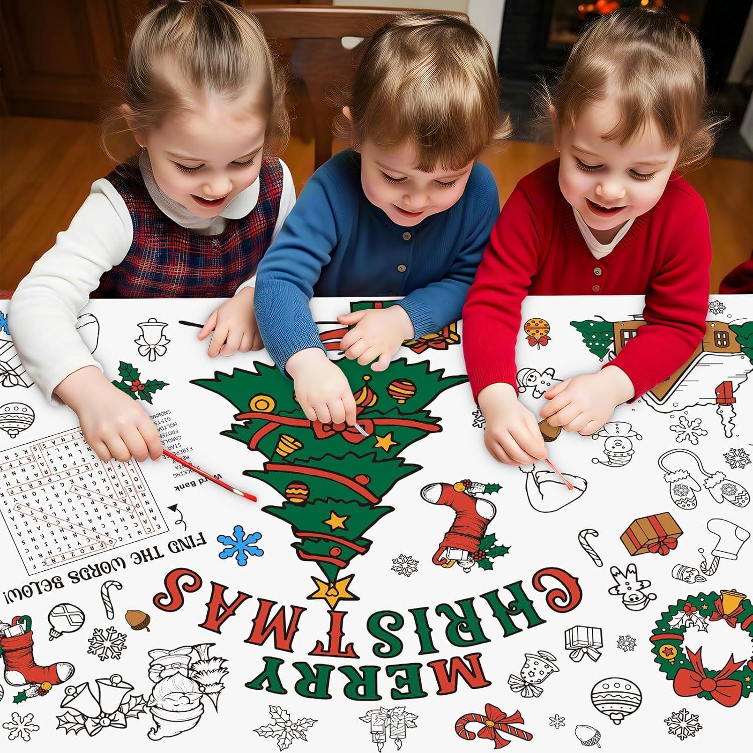 Mantel para Colorear Navidad PERFQU 76x182 cm Actividades