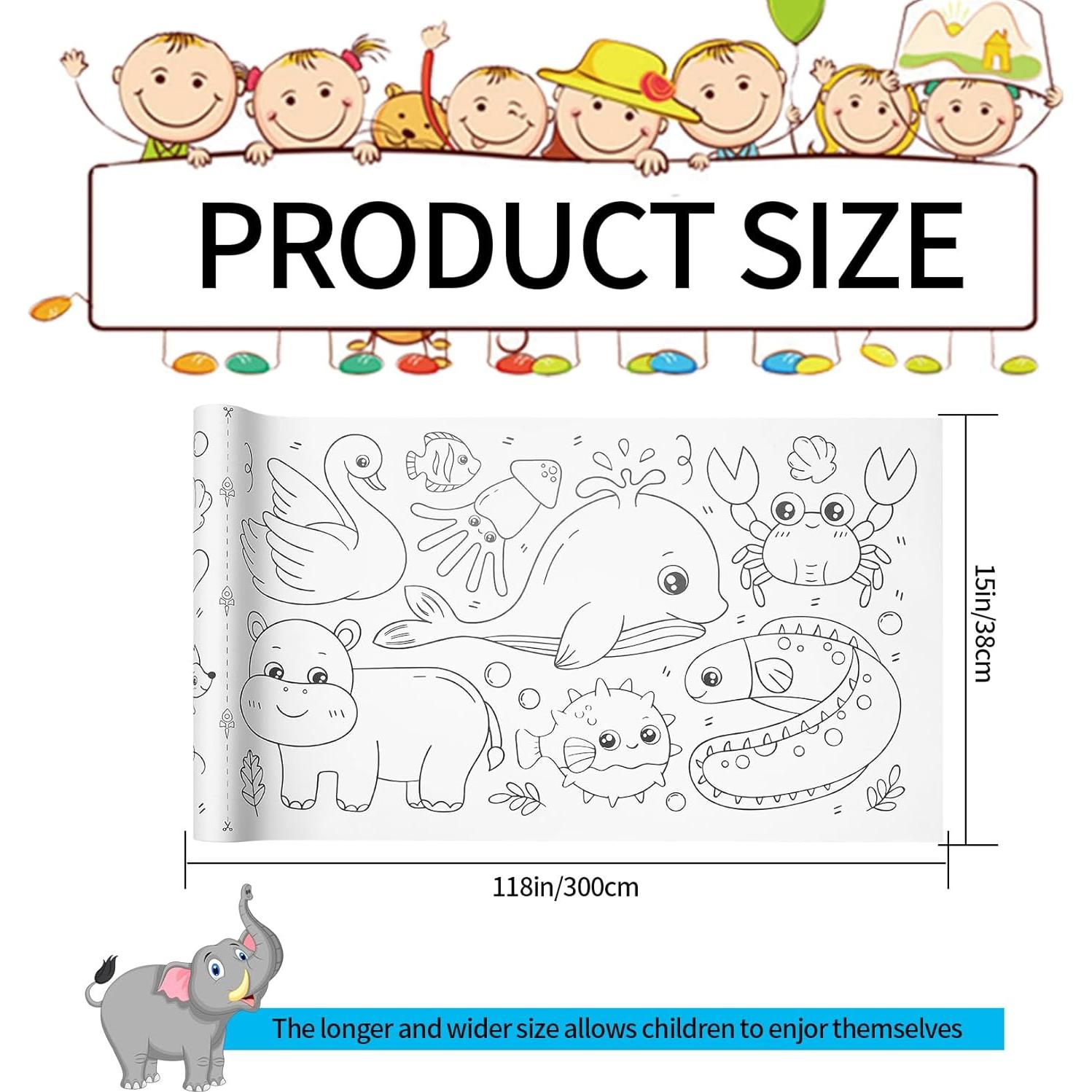 Papel de Dibujo RUGLAMZHIP 30x300 cm para Niños - 2 Rollos