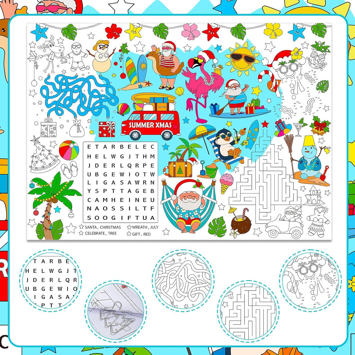 Póster para Colorear Navidad de Verano HOWAF 118x84 cm