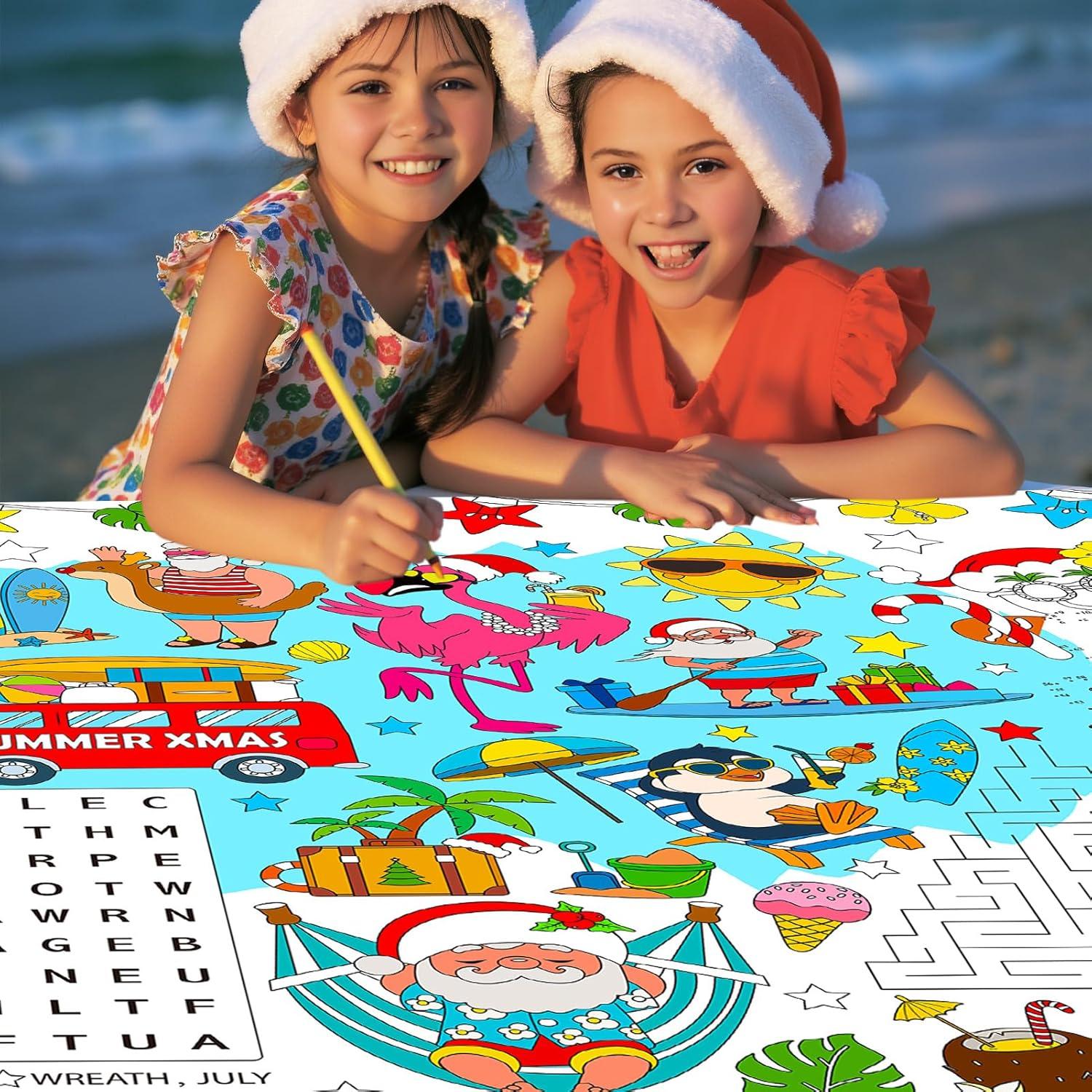 Póster para Colorear Navidad de Verano HOWAF 118x84 cm