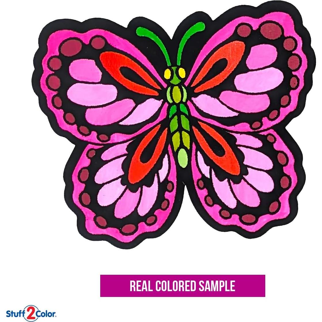 Paquete de 12 Mariposas de Terciopelo Colorables Stuff2Color