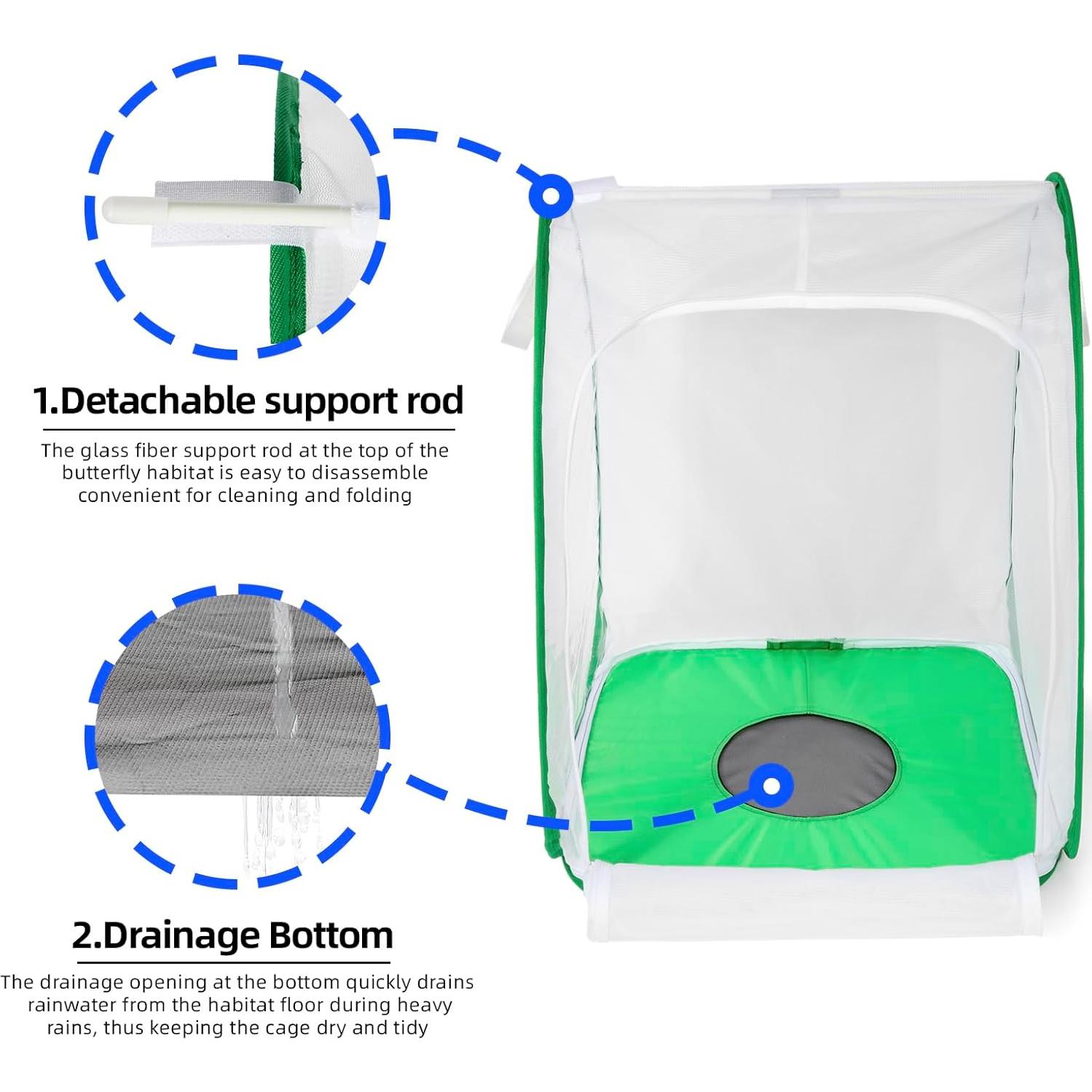 Hábito de Red Plegable para Insectos y Mariposas XingYunEr