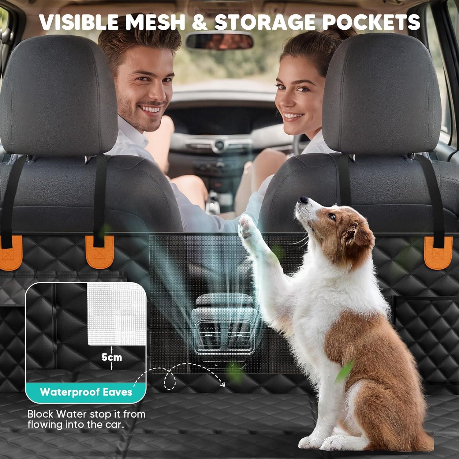 Funda de Asiento Trasero para Perros HikeSeptPals Naranja Negro