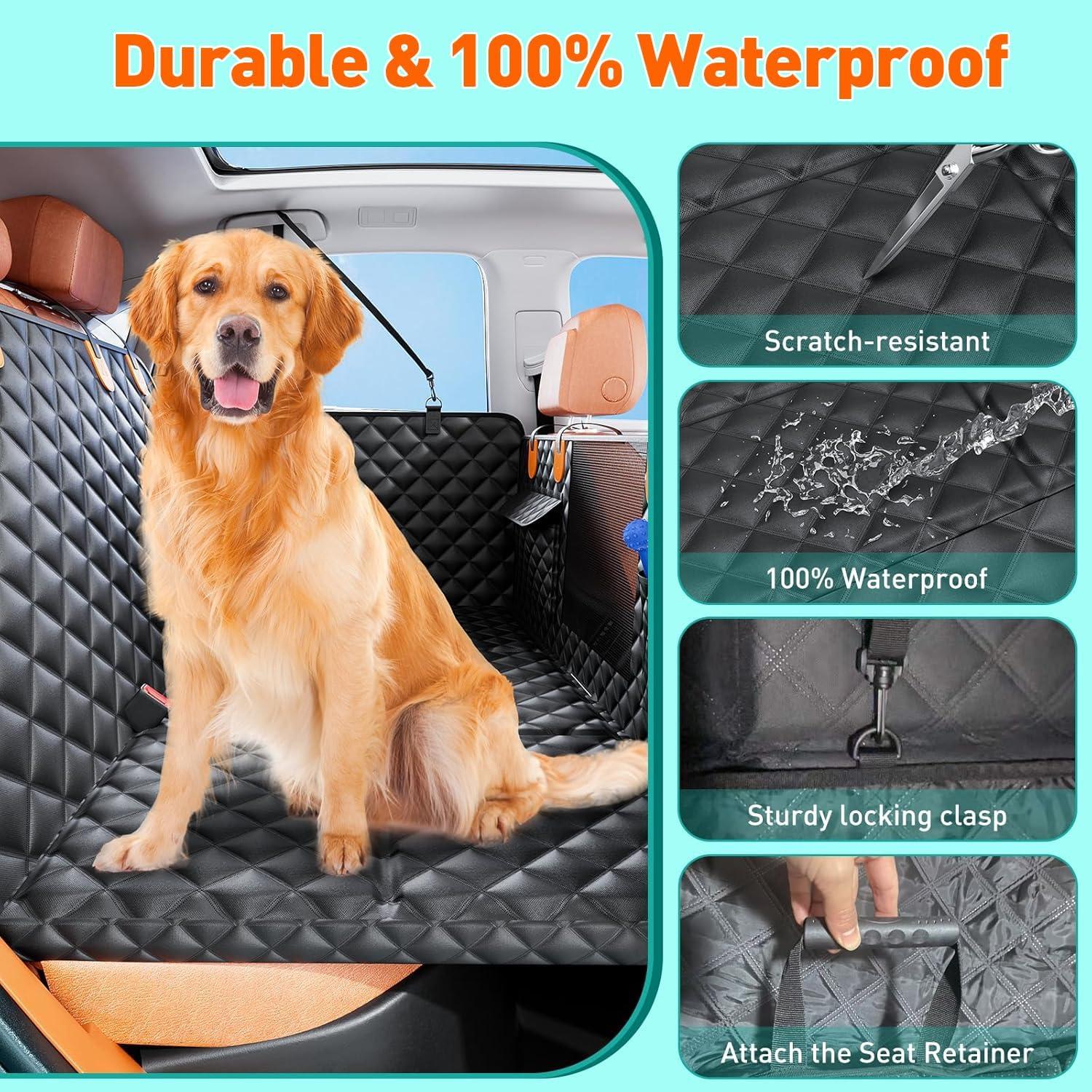 Funda de Asiento Trasero para Perros HikeSeptPals Naranja Negro