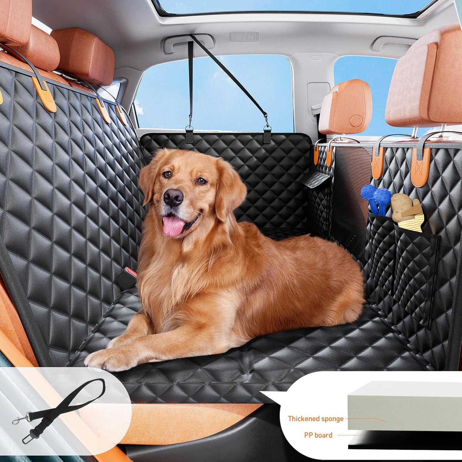 Funda de Asiento Trasero para Perros HikeSeptPals Naranja Negro