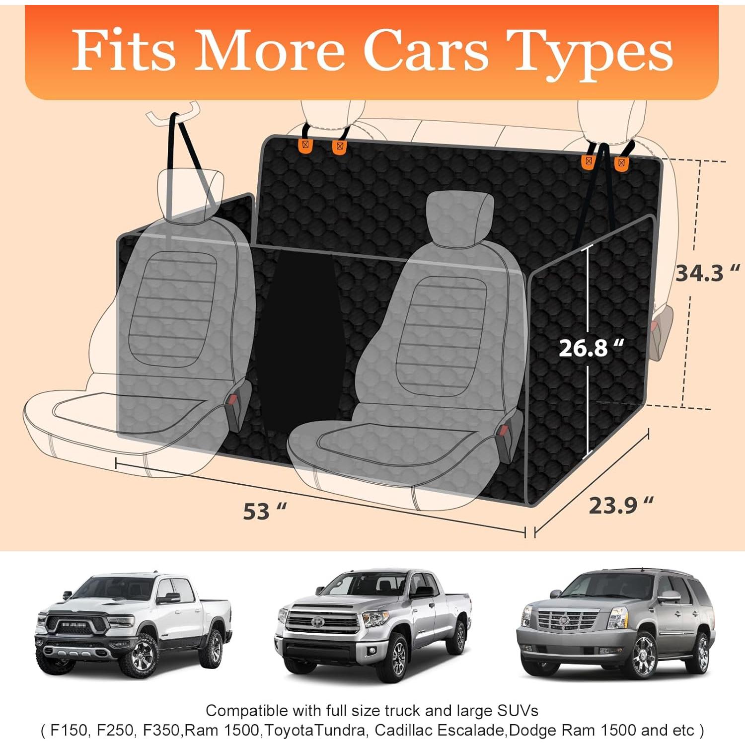 Hamaca para Perros Mancro XXL Negra para Camiones y SUVs