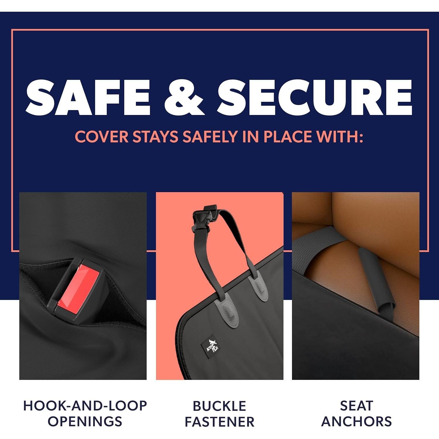 Funda de Asiento para Perros Active Pets Negra 134x142cm