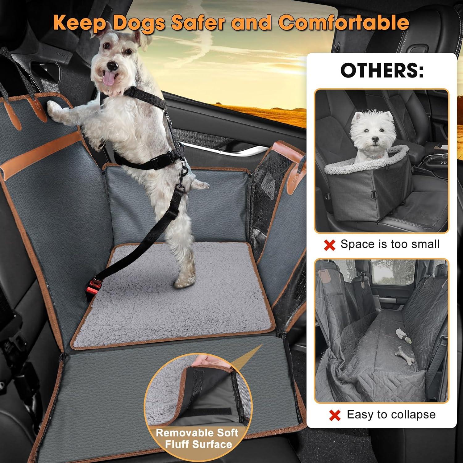 Asiento de Coche para Perros MIXJOY con Fondo Duro 64x43 cm