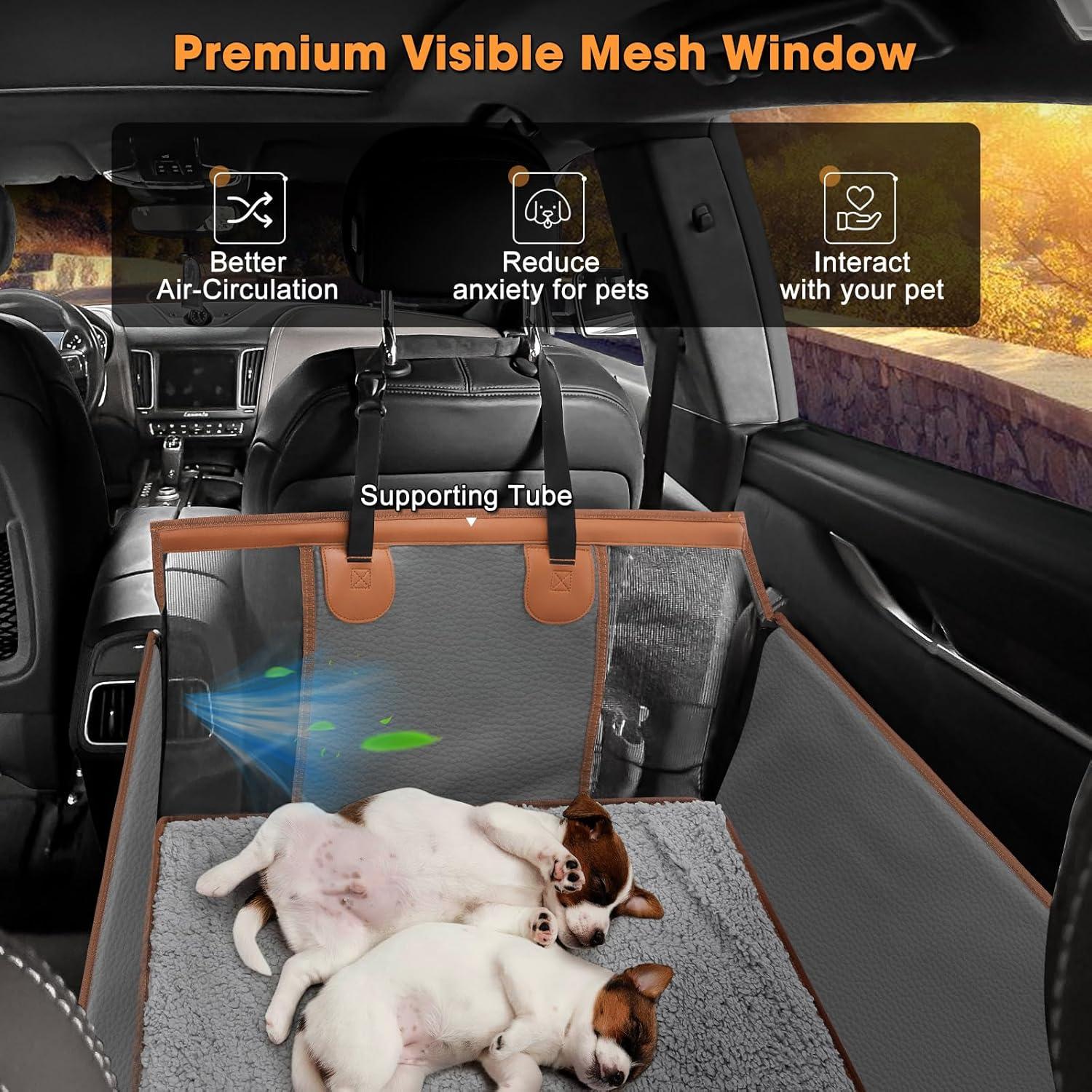 Asiento de Coche para Perros MIXJOY con Fondo Duro 64x43 cm