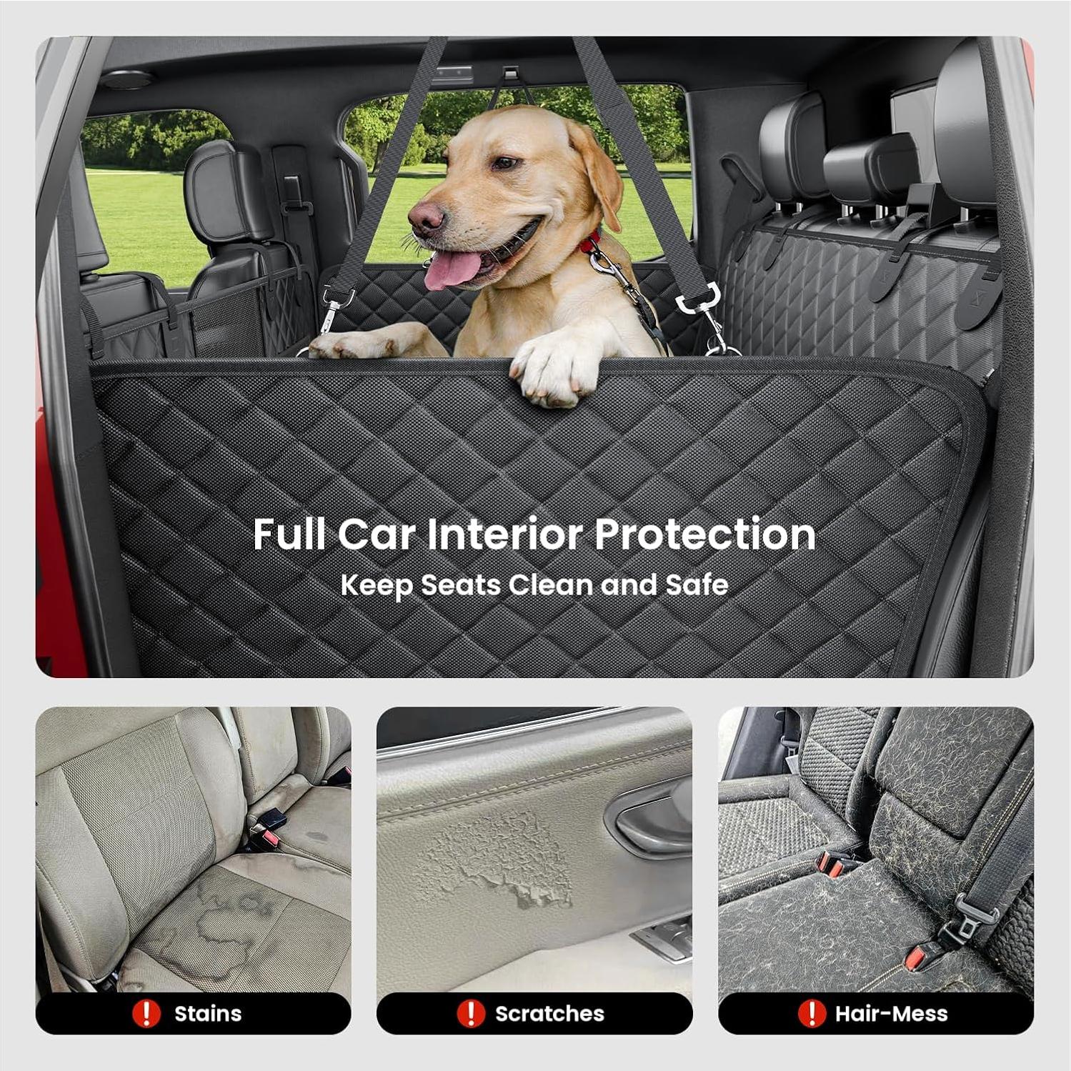 Cubierta de Asiento para Perros REEVAA XL Impermeable Negro
