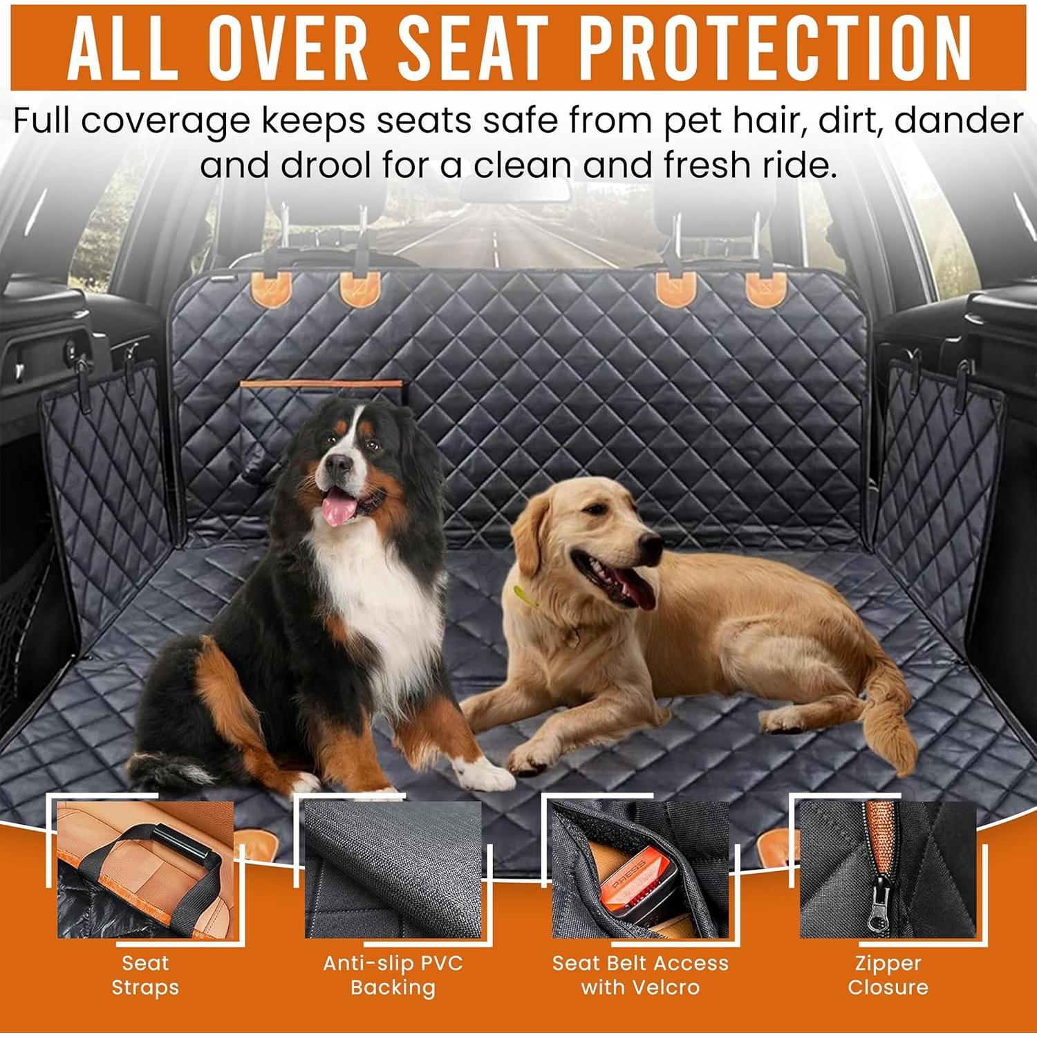 Funda de Asiento para Perros Genérico Negra Impermeable 1.47 kg
