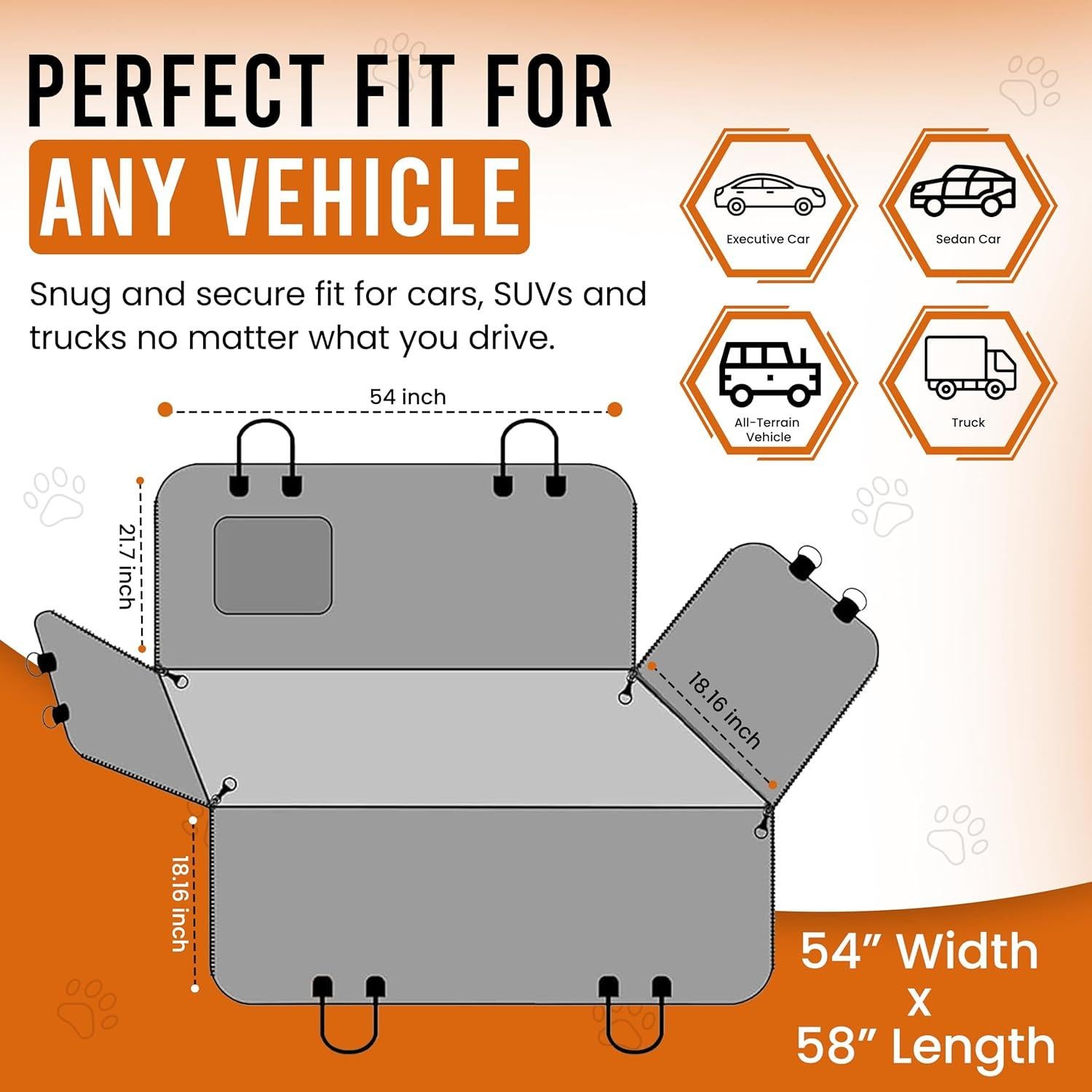 Funda de Asiento para Perros Genérico Negra Impermeable 1.47 kg