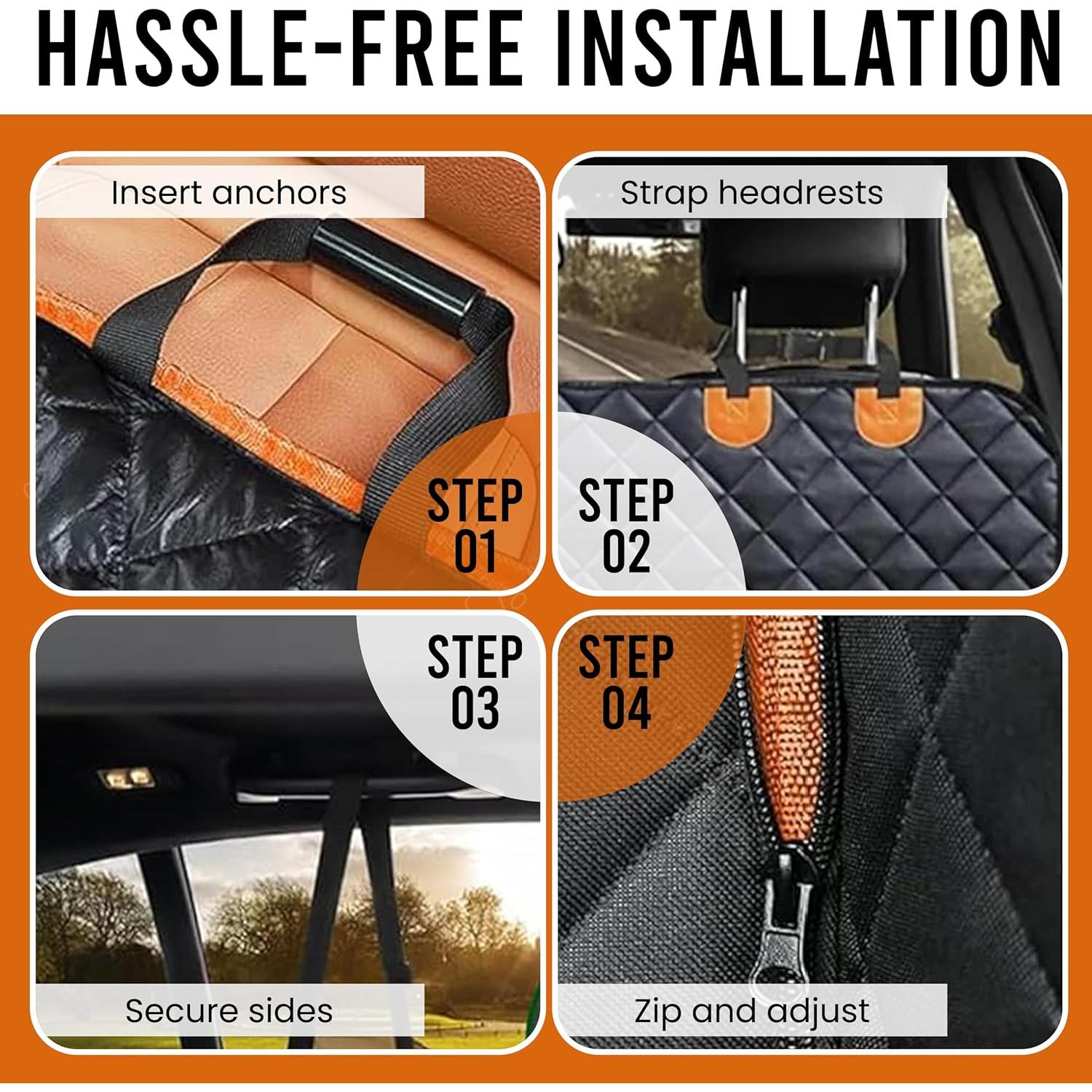 Funda de Asiento para Perros Genérico Negra Impermeable 1.47 kg