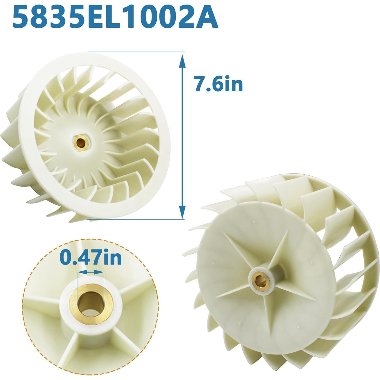 Conjunto Rueda Soplador Secadora Cawla 5835EL1002A 19.3 cm